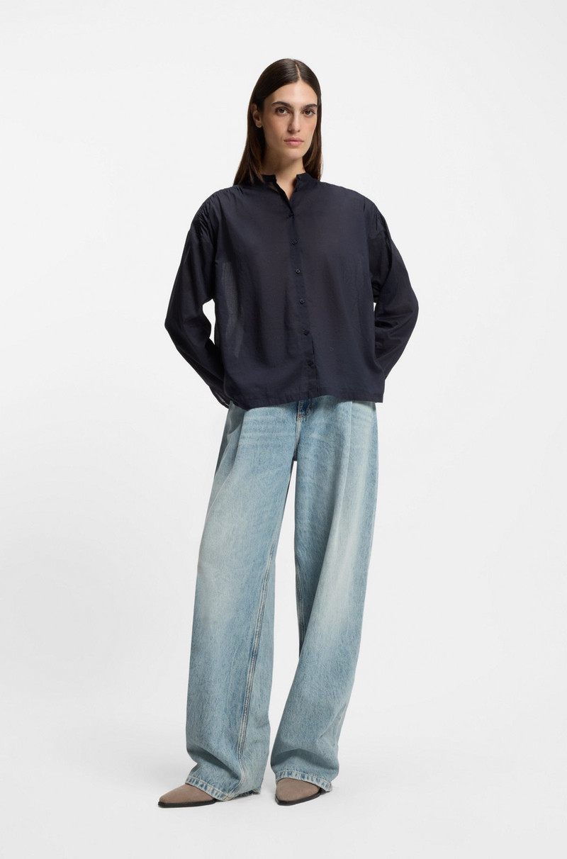 BOSS RELAXED-FIT BLOUSE IN COTTON VOILE outlook