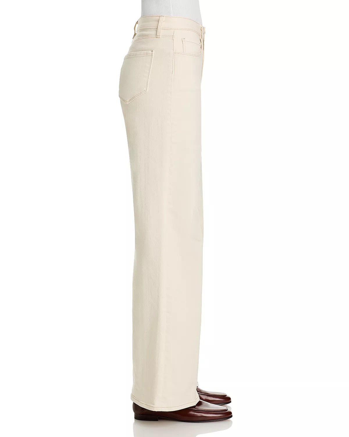 Alicent High Rise Sneaker Wide Leg Jeans in Macadamia - 4