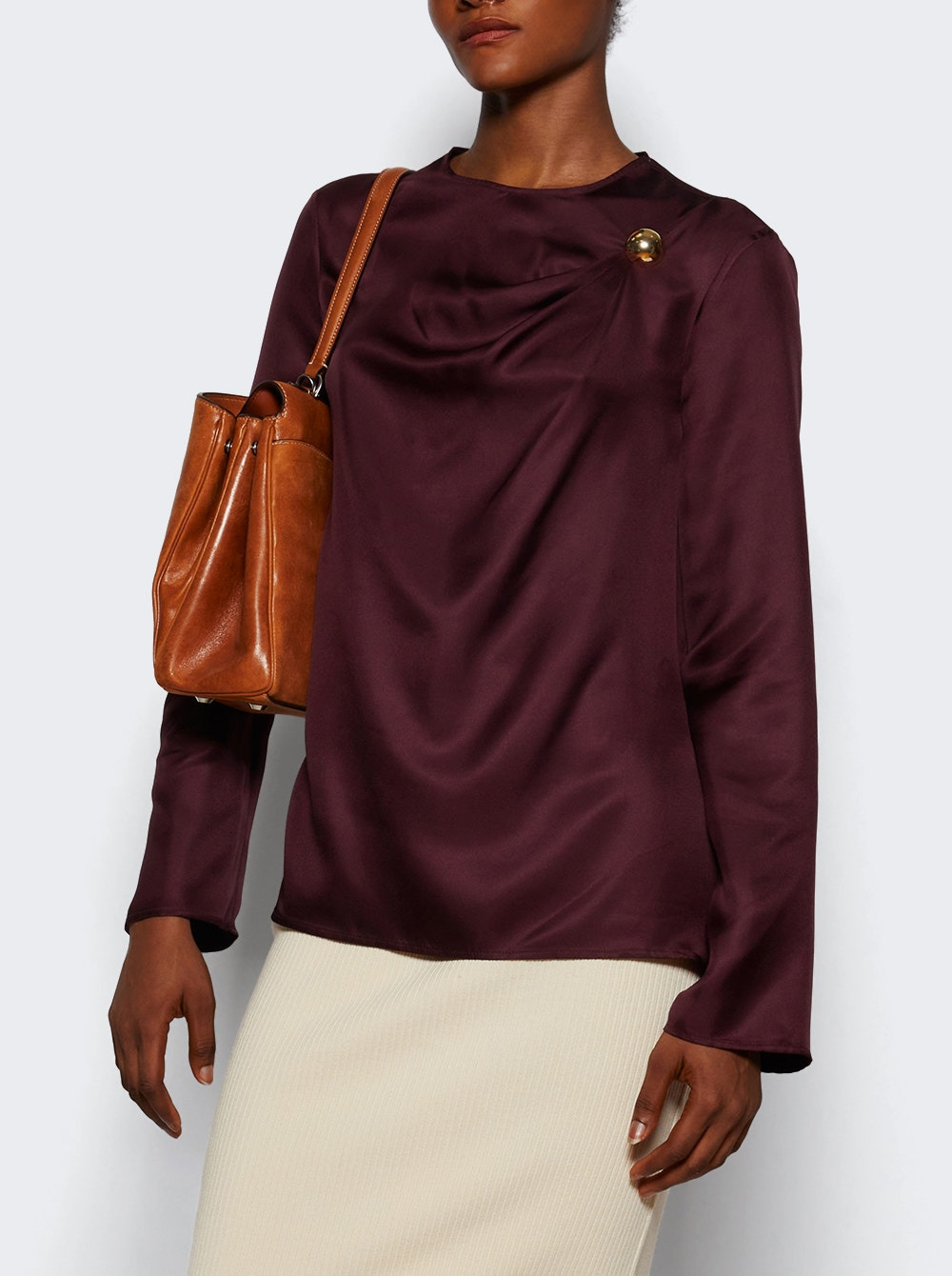 Azae Draped Blouse Prune - 2