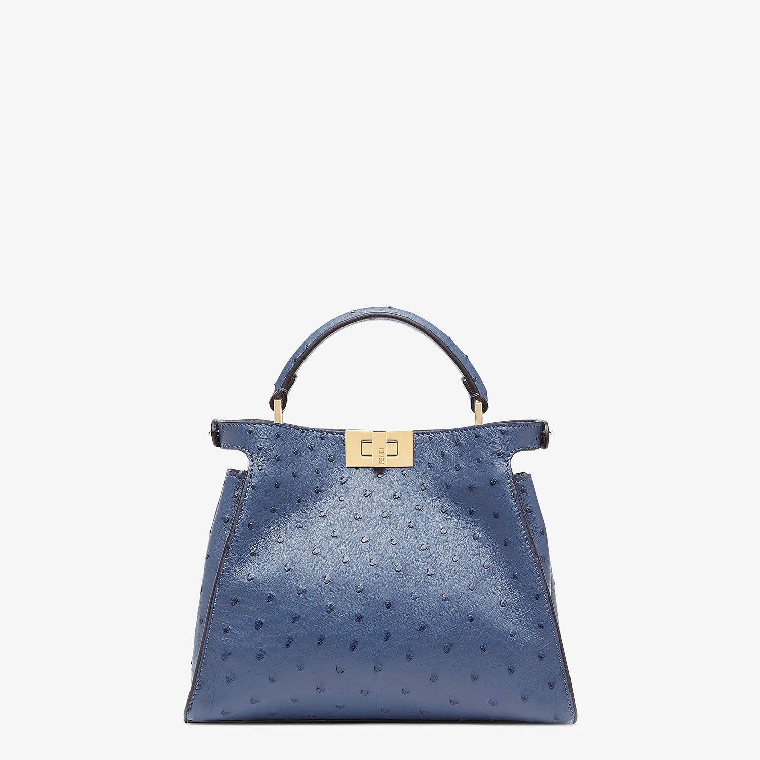 Blue ostrich leather bag - 3