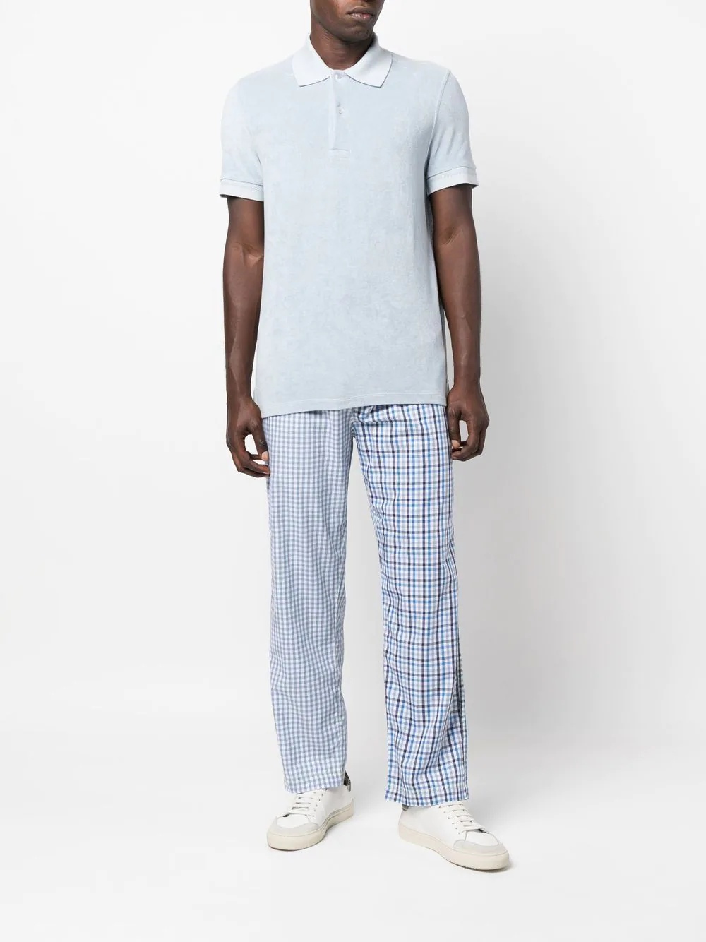 Derik gingham-check cotton pants - 2