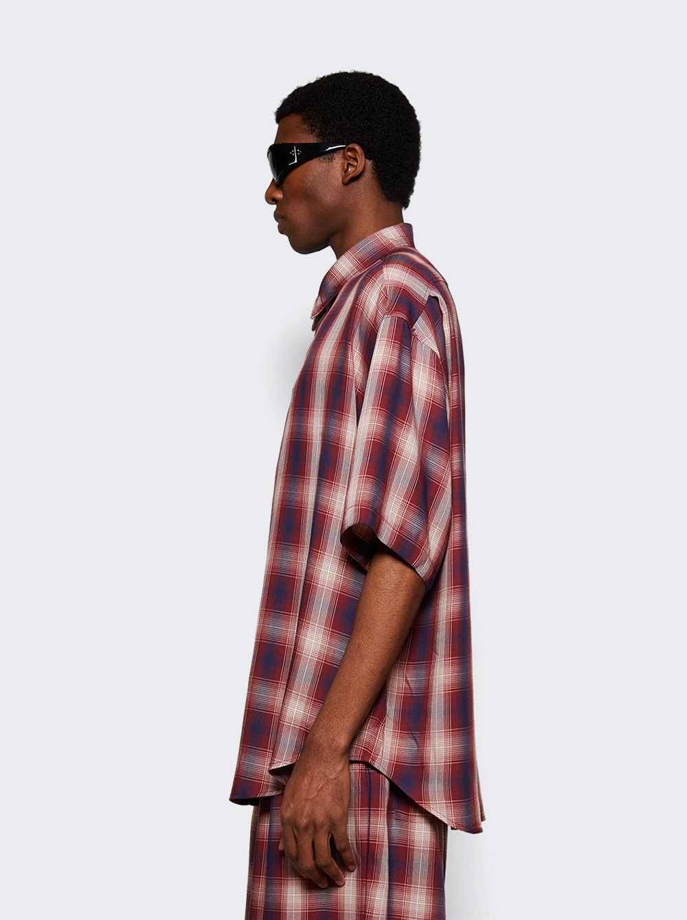 Button Up Shirt Red And Blue - 3