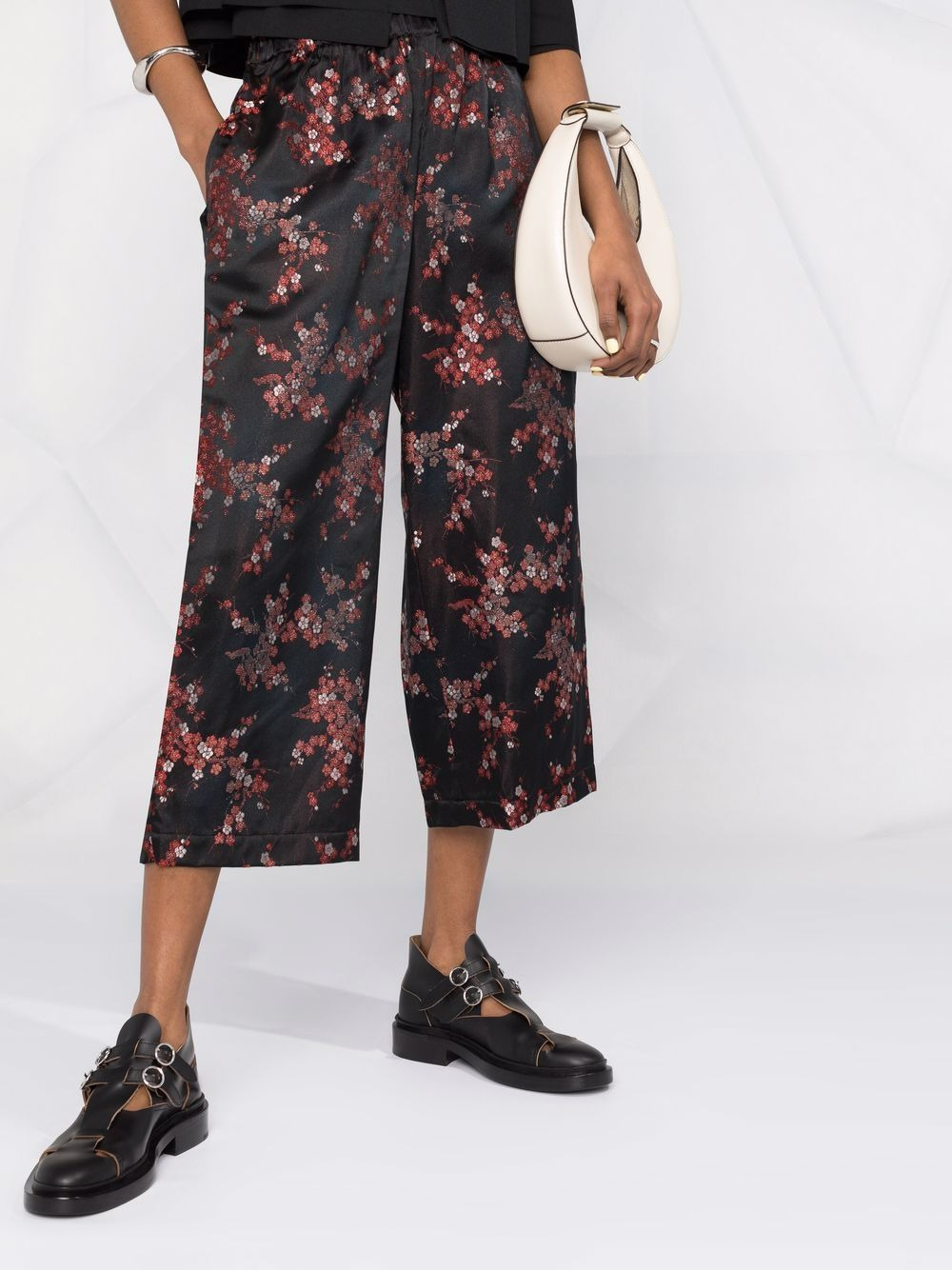 floral-print cropped trousers - 5