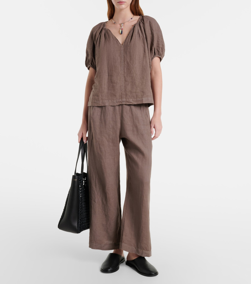 velvet Lola linen wide-leg pants outlook