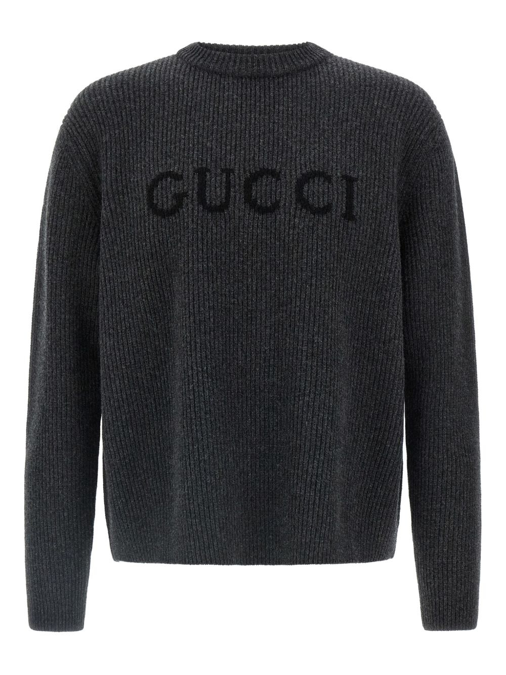 ribbed logo-intarsia sweater - 1