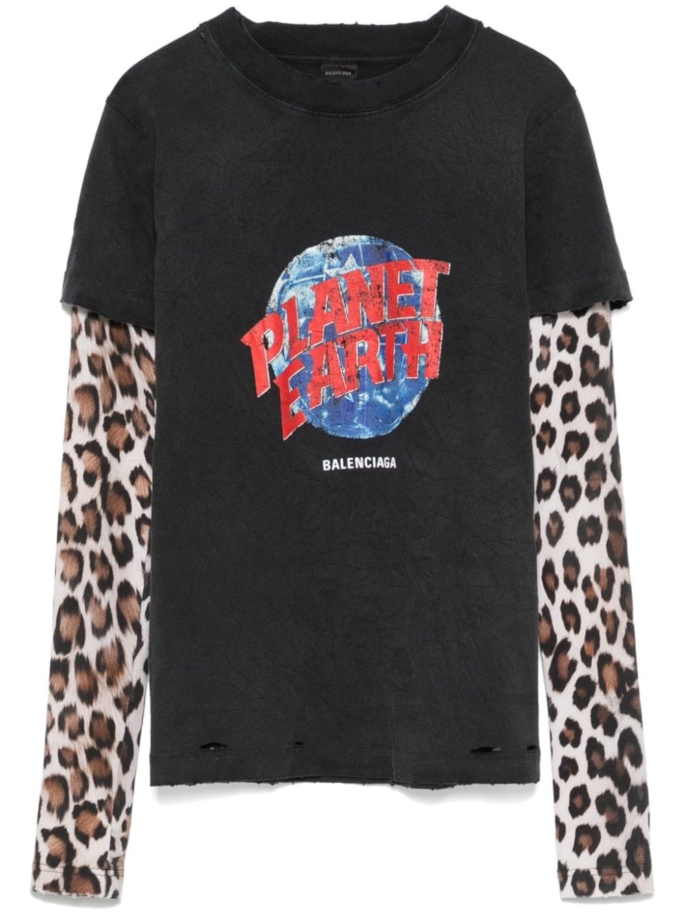 BALENCIAGA Planet-Earth-Double-Sleeve-T-Shirt | antonioli