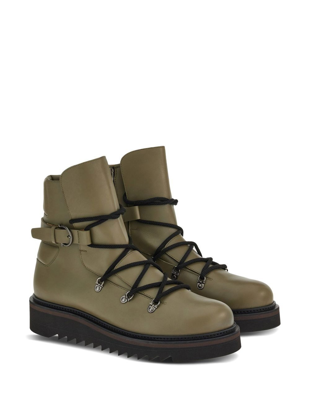 round-toe leather boots - 2
