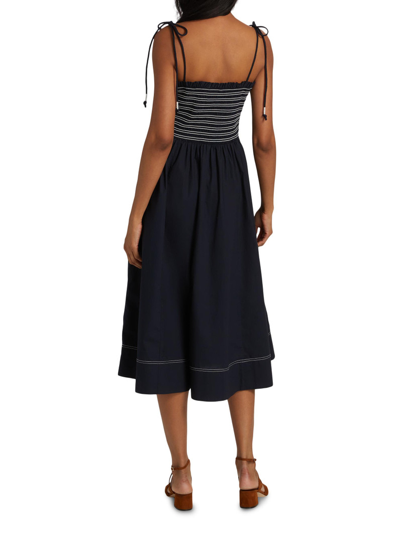 Women's Kaela Cotton Striped Midi-Dress - Navy 5