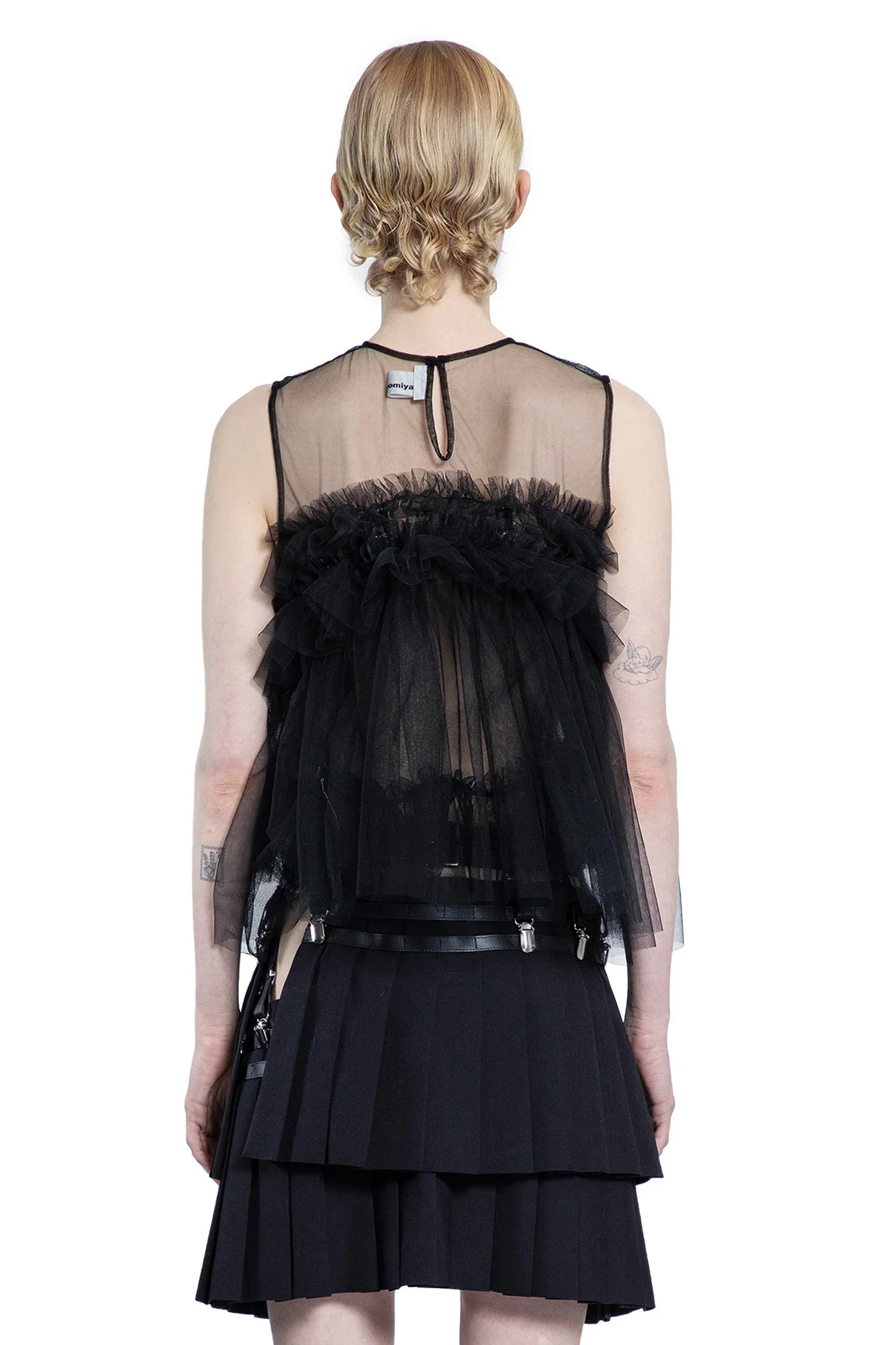 Ruffled-Tulle-Crop-Top - 3
