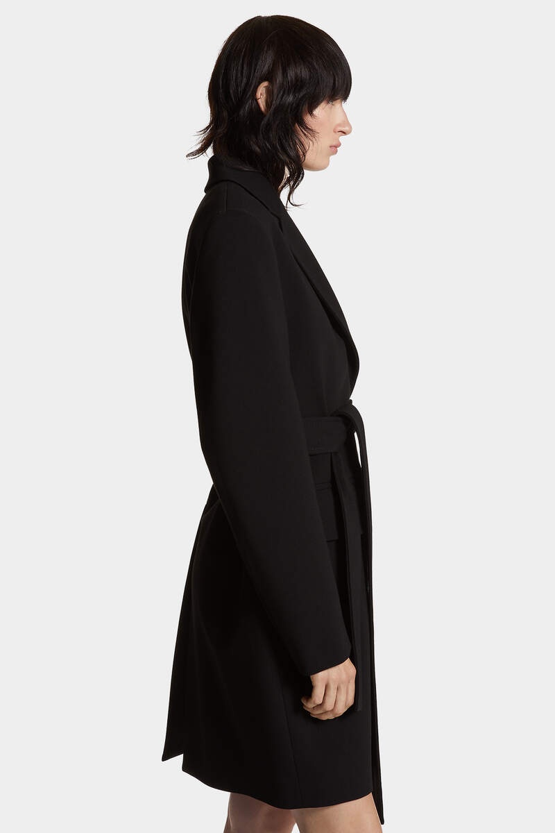 JERSEY WAIST TIE COAT - 3