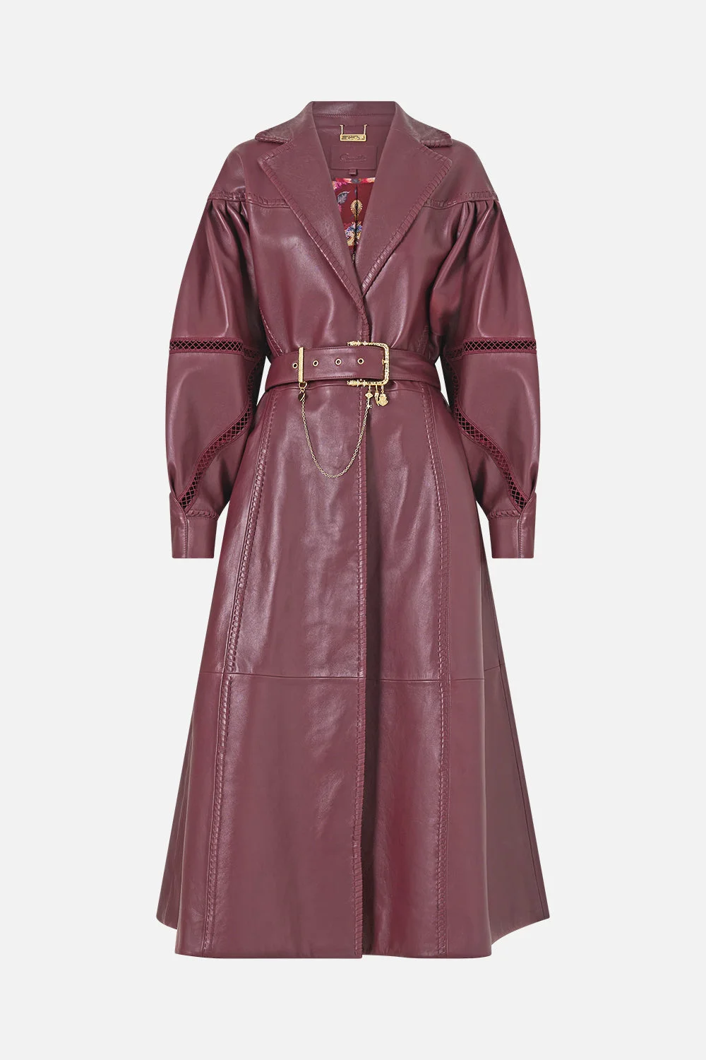 LEATHER COAT WITH TUCKED SLEEVES CALL ME A CARRIAGE - 1