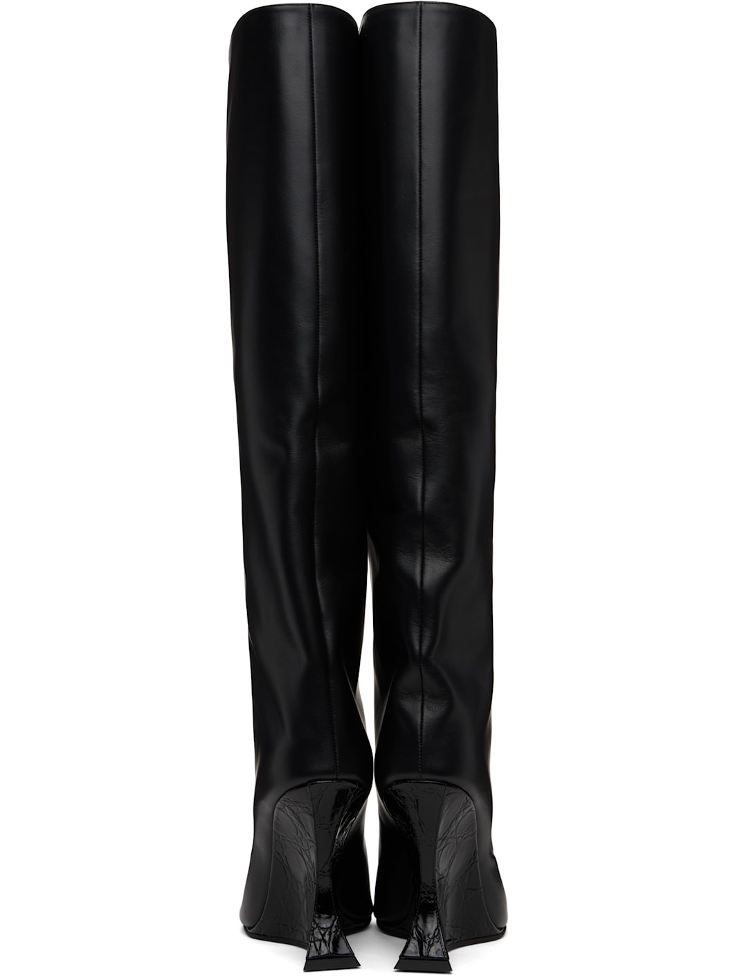 ロングブーツ PARIS TEXAS BLACK LEATHER NINA BOOTS PARIS TEXAS Black Nina Tall Boots | REVERSIBLE