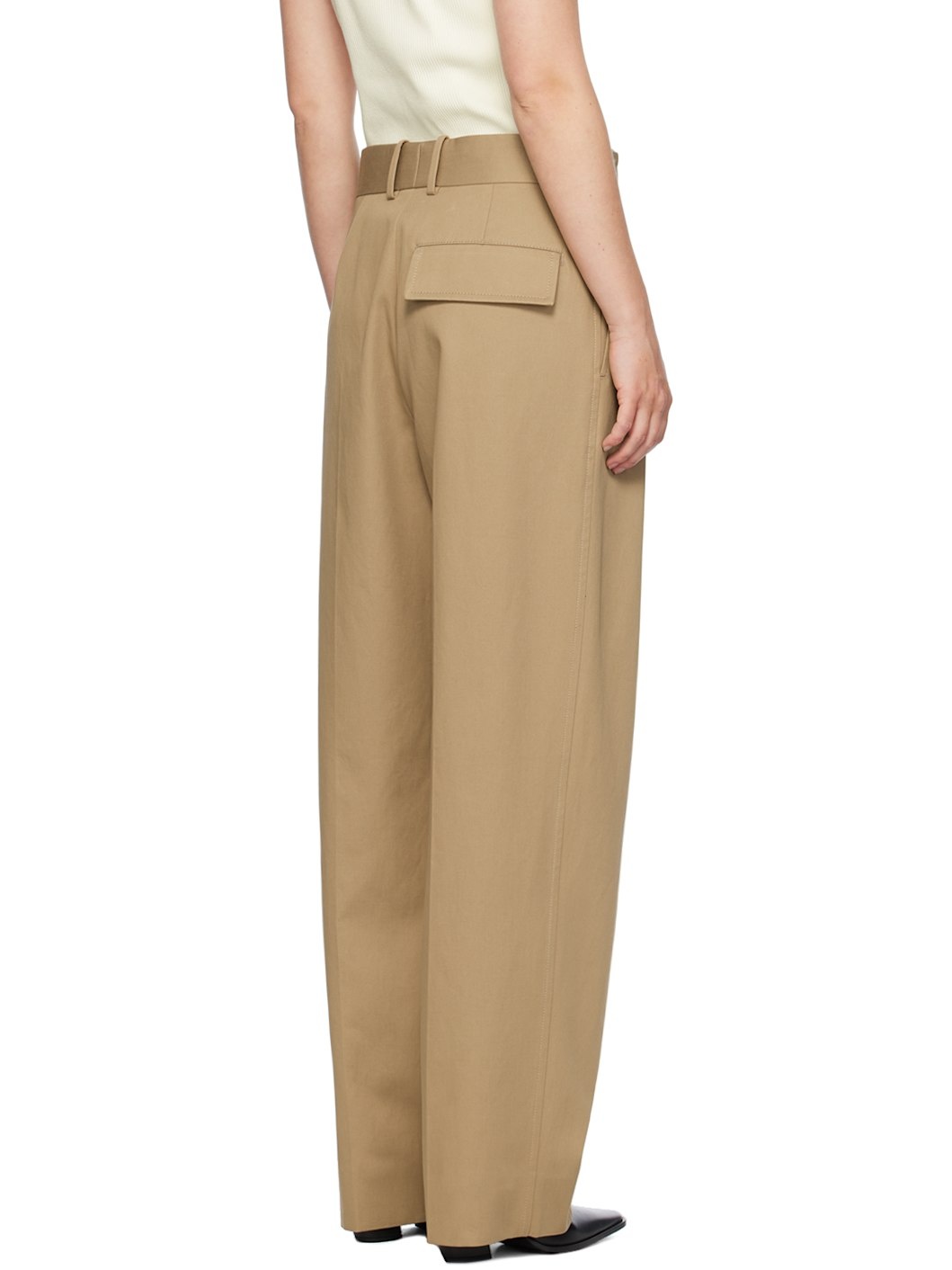 Tan Tapered Trousers - 3