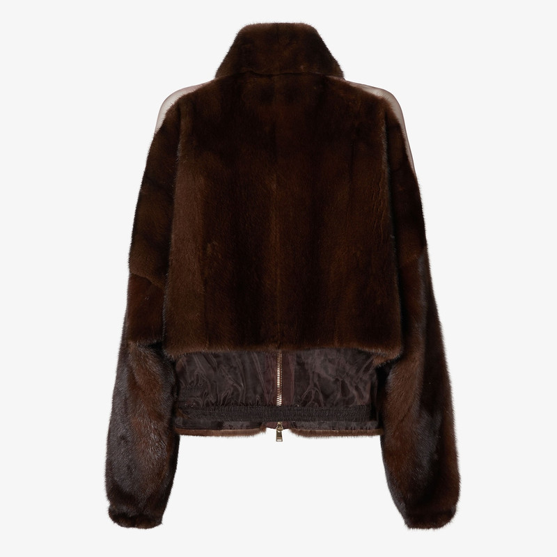 Jacket Brown mink and organza jacket 2