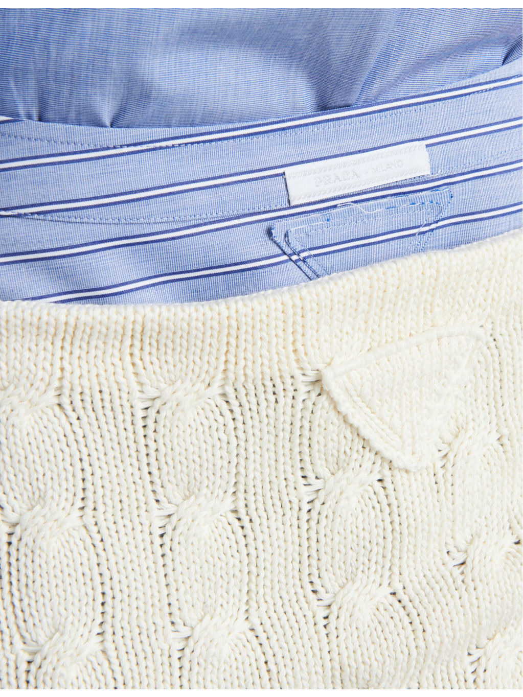 Striped patch-pocket cotton mini skirt - 6