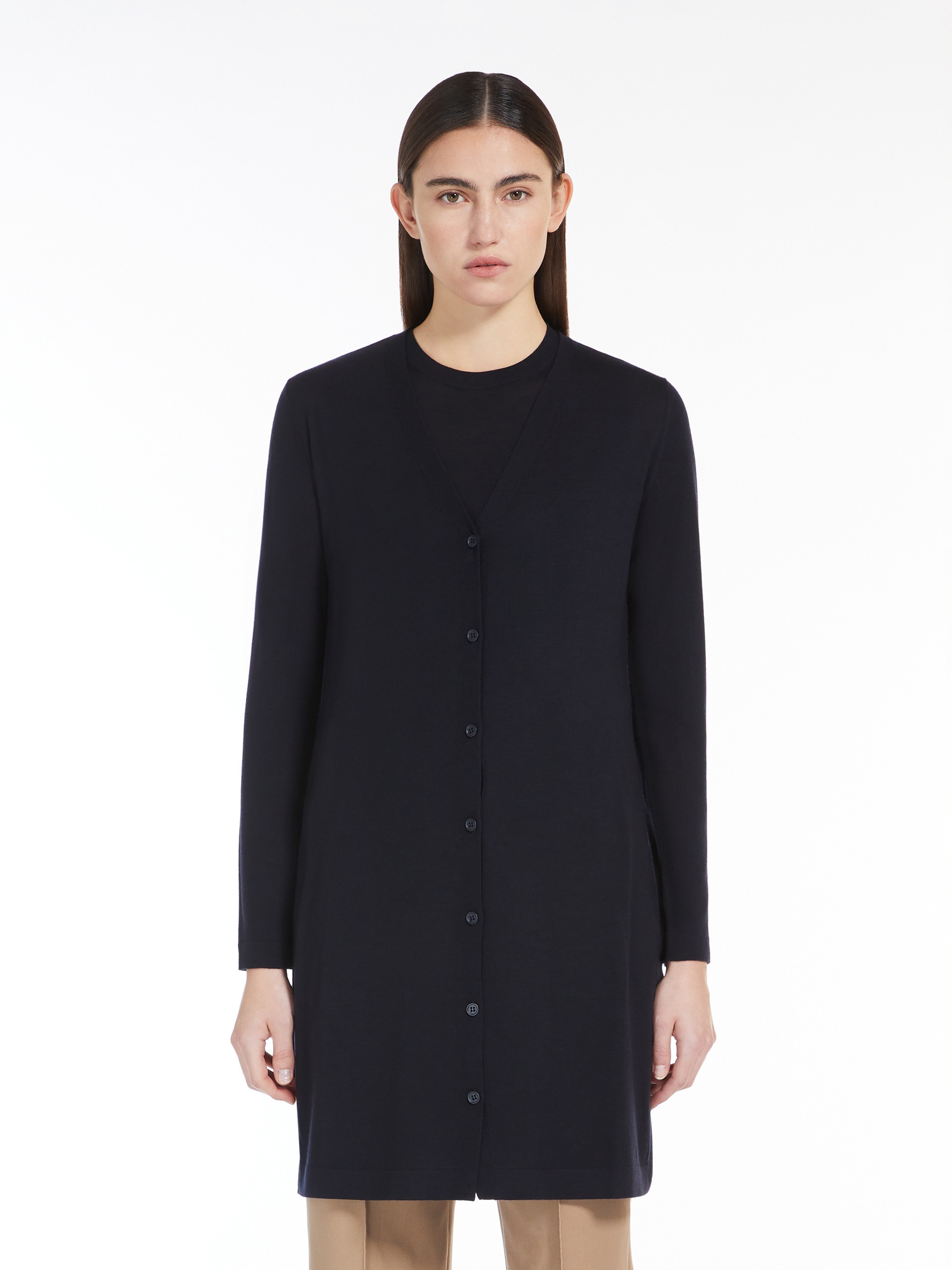 PLATANI Long wool yarn cardigan - 3