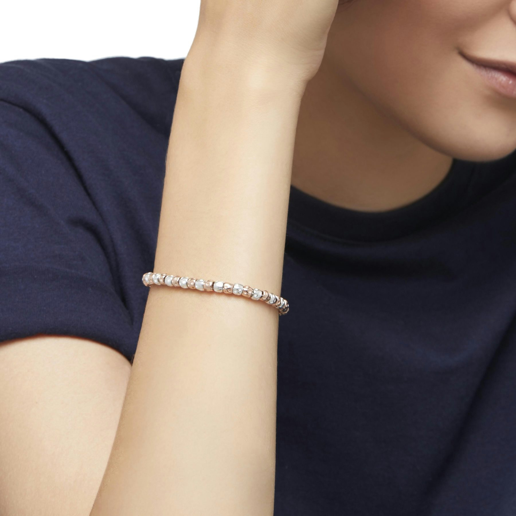 SILVER & ROSE GOLD GRANELLI BRACELET - 2