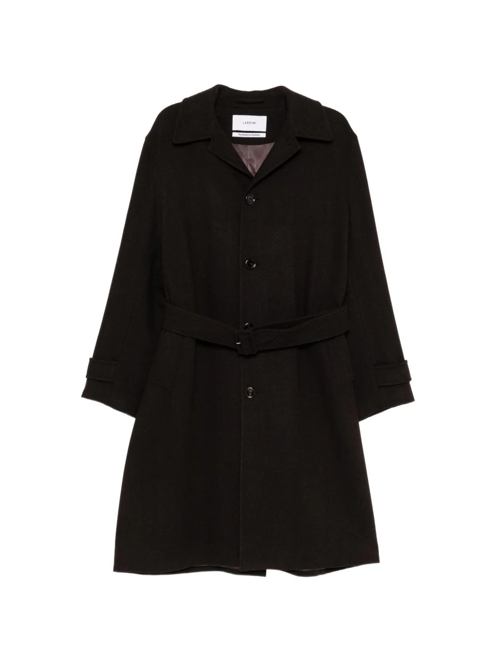 herringbone belted coat - 1
