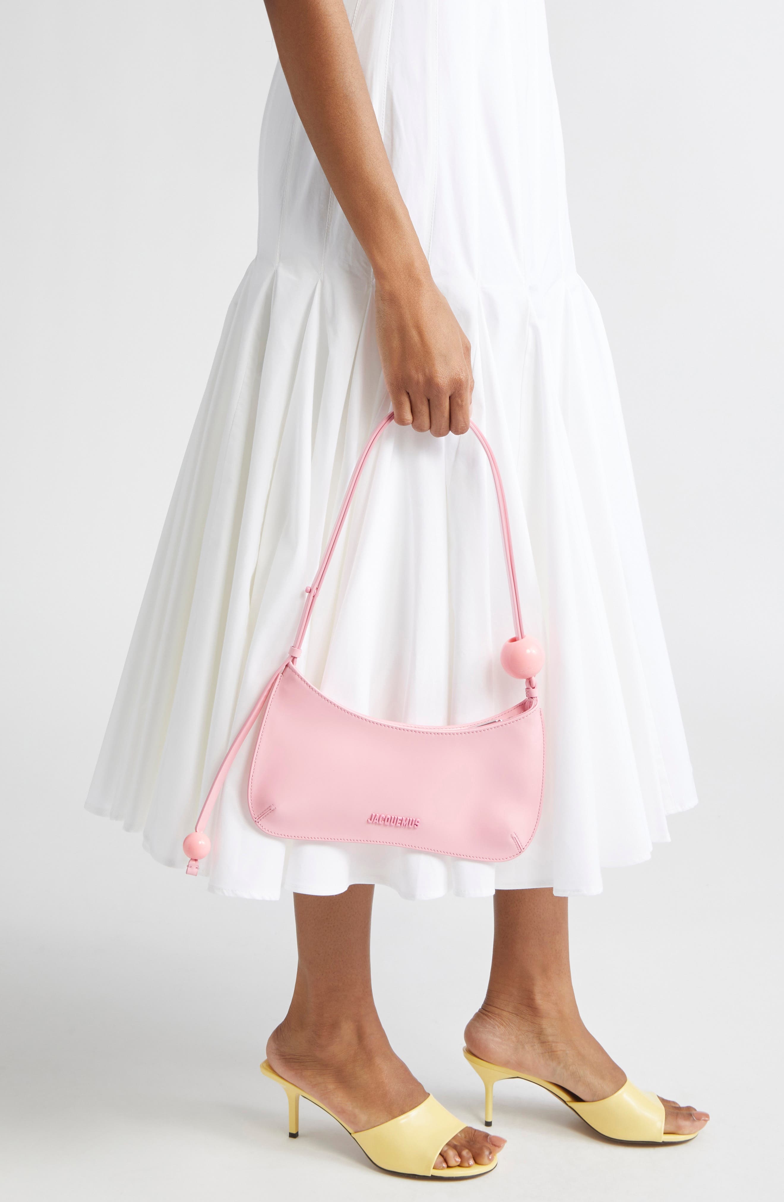 Jacquemus Le Bisou Perle Leather Shoulder Bag in Pink 430 at Nordstrom - 3