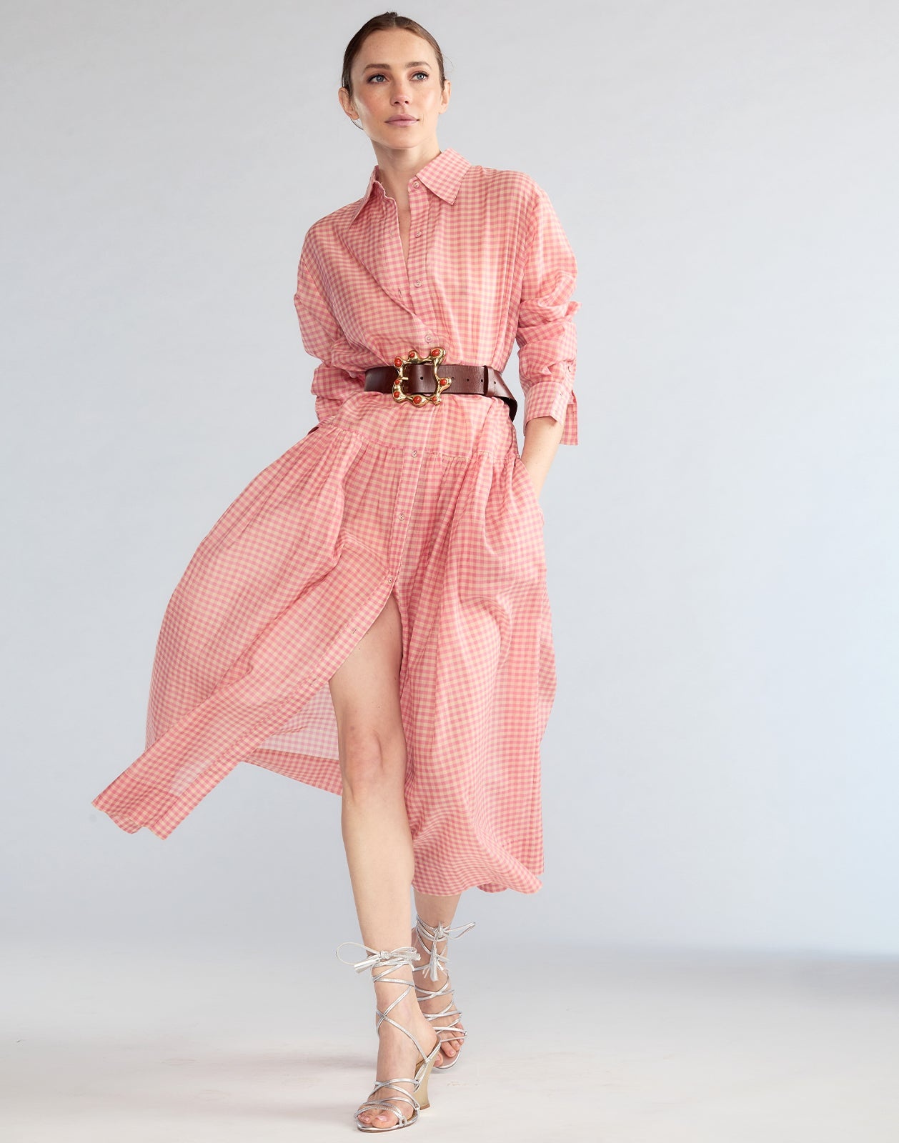 Geneva Silk Cotton Shirt Dress - 2