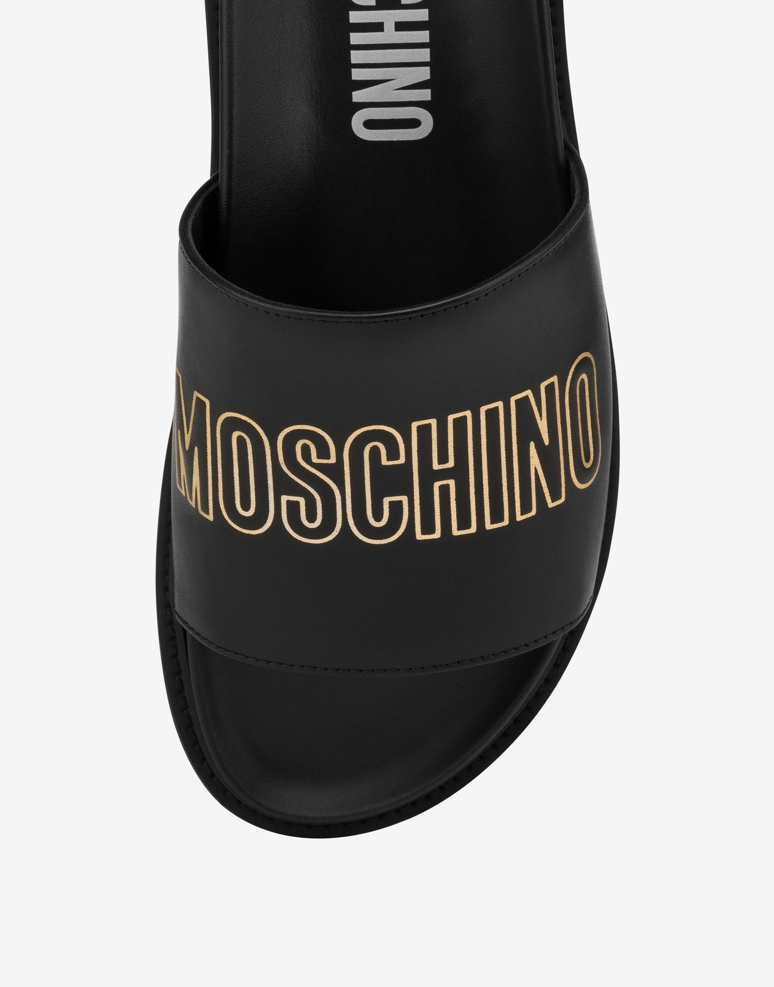 CALFSKIN POOL SLIDES WITH LOGO - 4