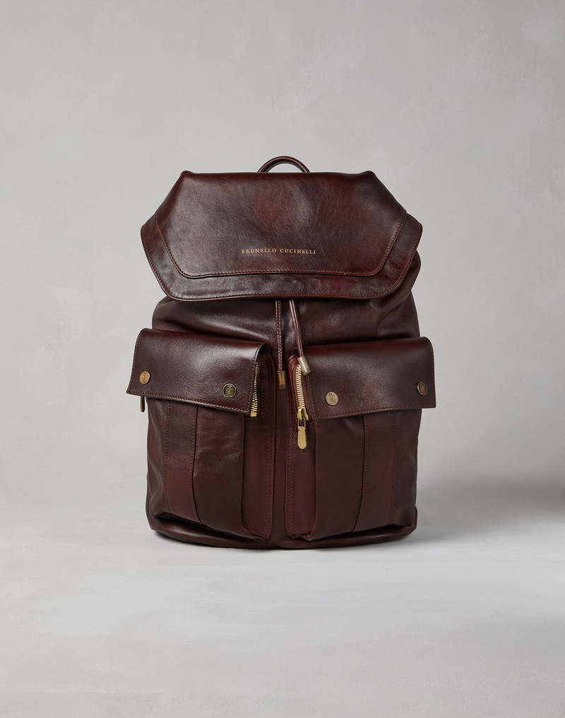 Calfskin leisure backpack 1