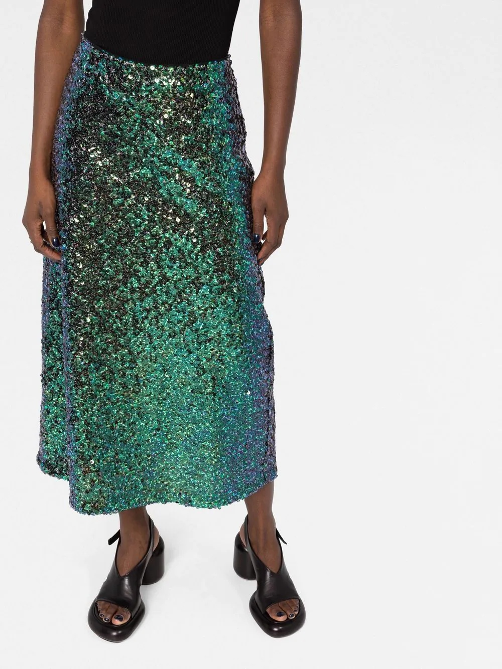 sequin A-line midi skirt - 5