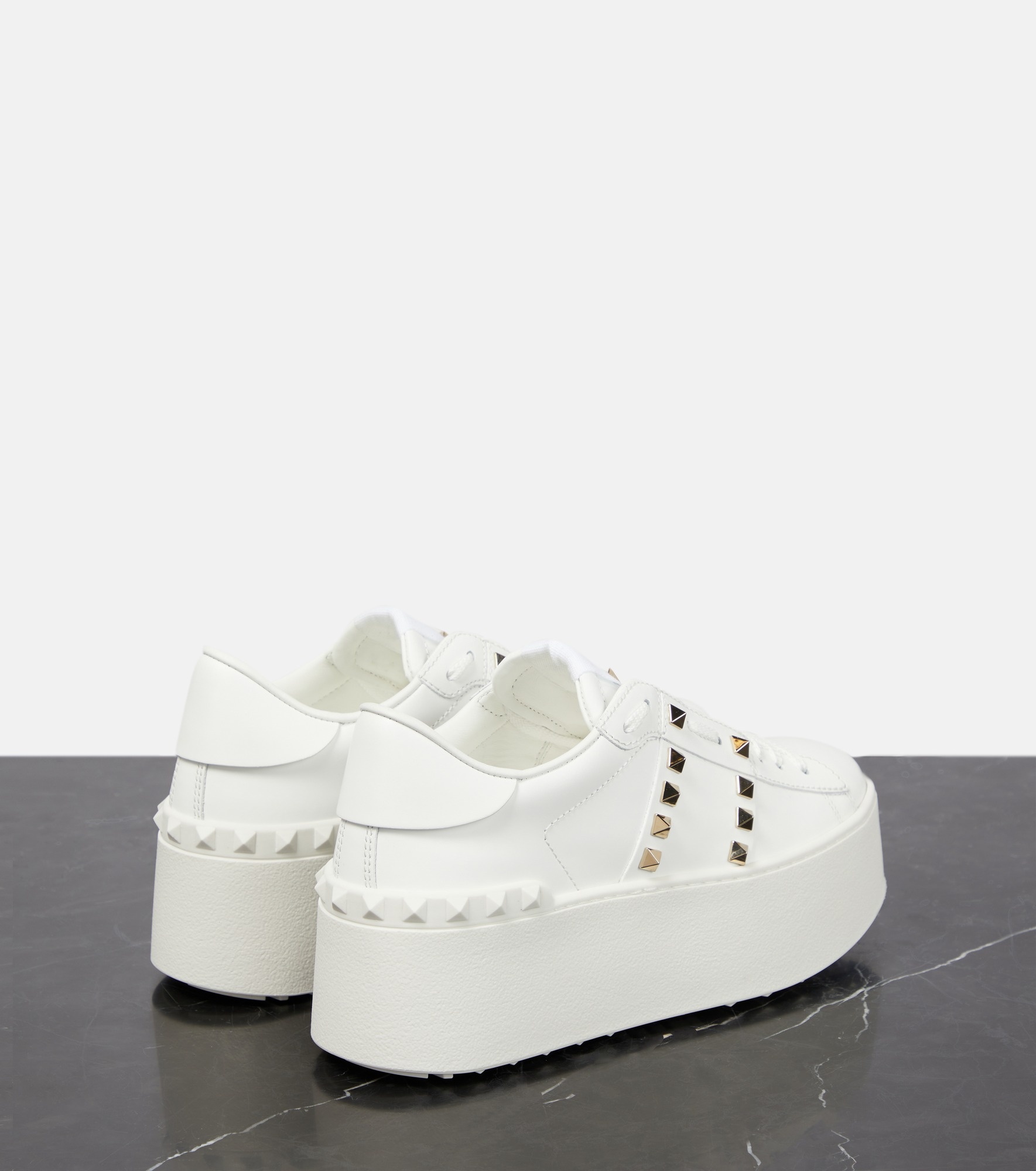 Rockstud Untitled leather platform sneakers - 3