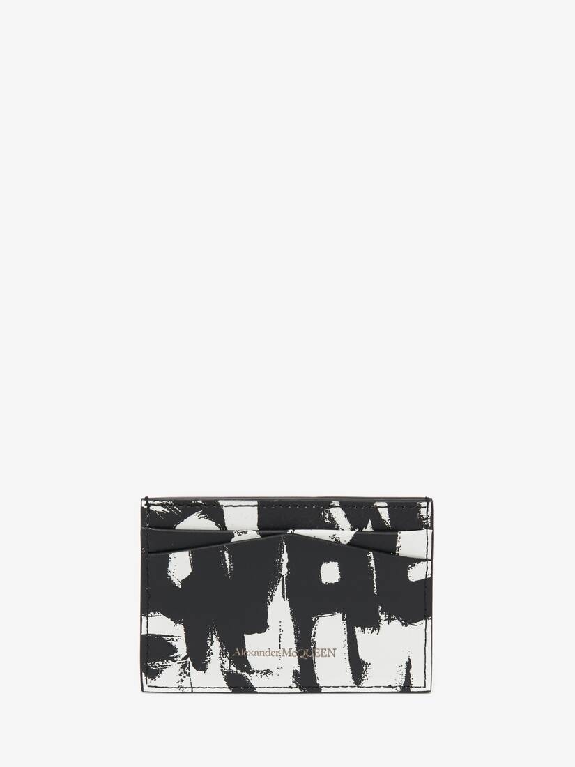 Mcqueen Graffiti Card Holder in Black/white - 3