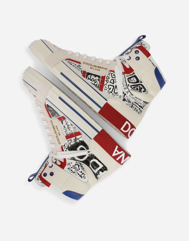 Calfskin Custom 2.Zero high-top sneakers with graffiti print - 5