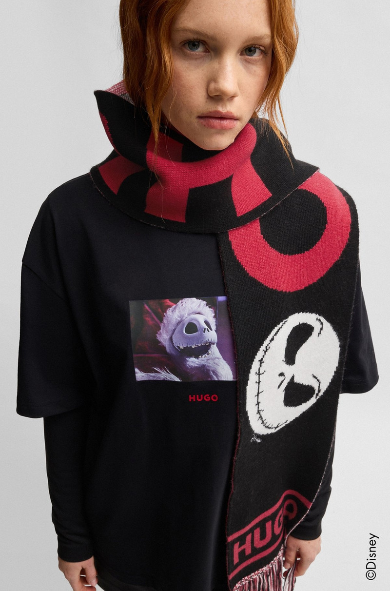 HUGO X DISNEY'S THE NIGHTMARE BEFORE CHRISTMAS LOGO SCARF 3