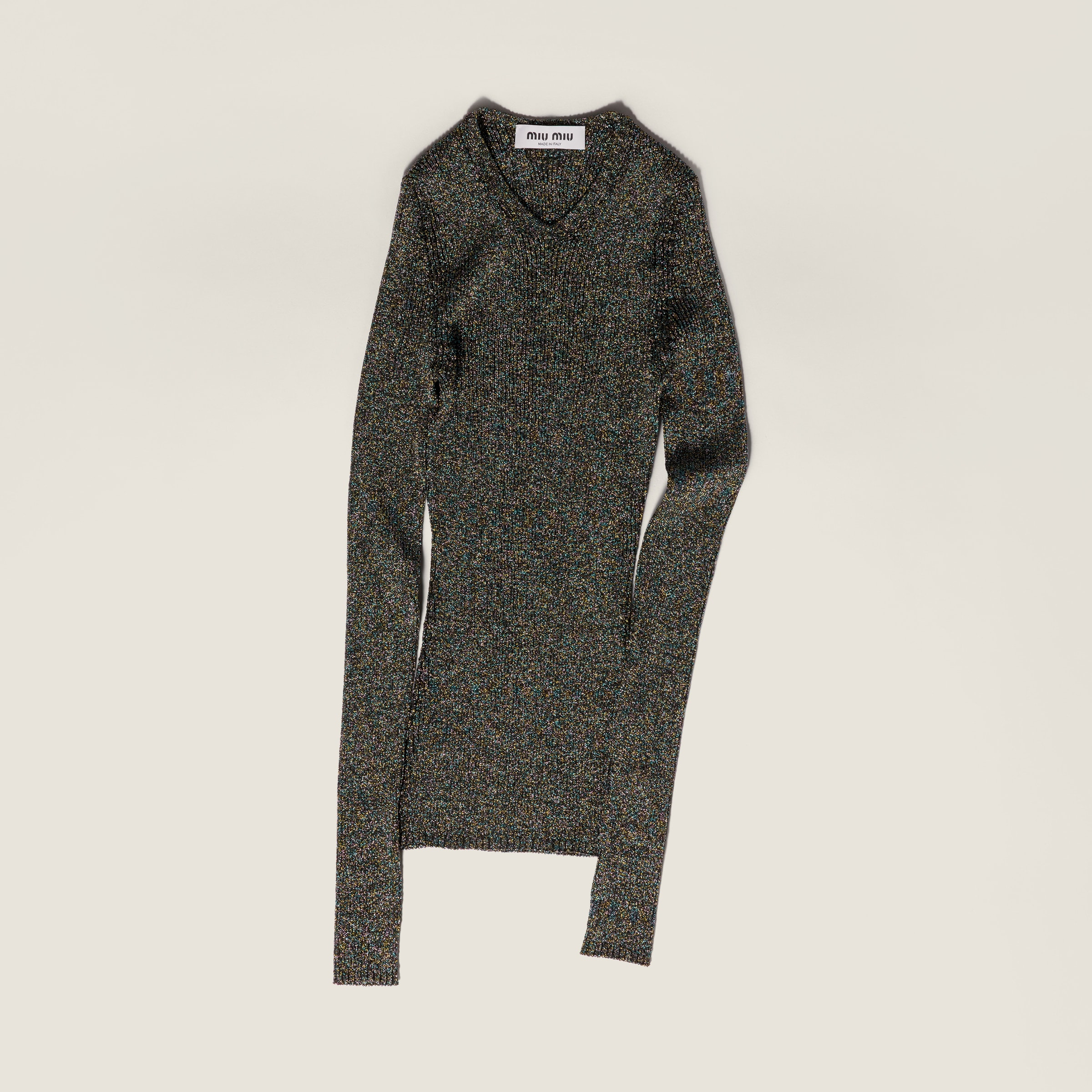 Lurex V-neck sweater - 1