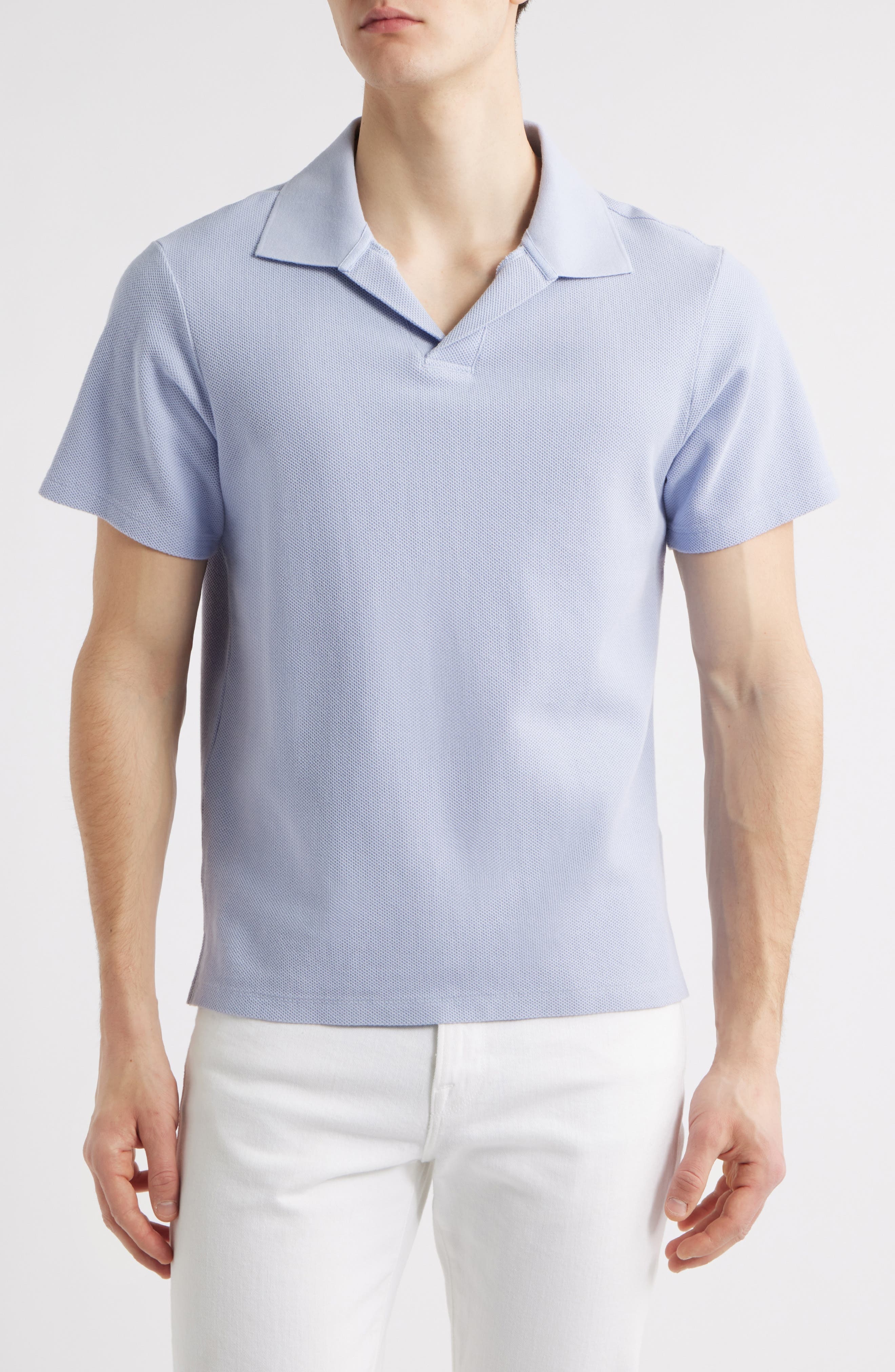 FRAME Jacquard Polo in Baby Blue at Nordstrom - 1