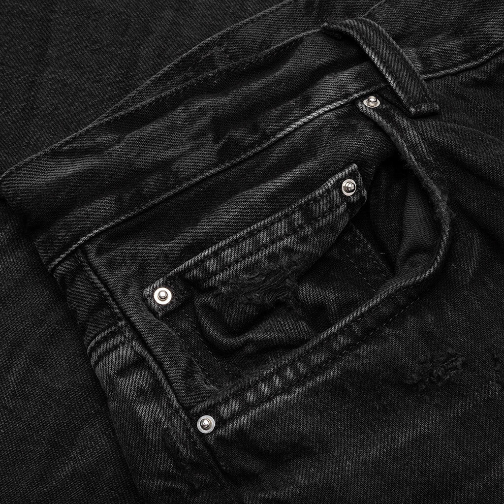VARSITY EAGLE LOGO STRAIGHT JEAN - FADED BLACK - 3