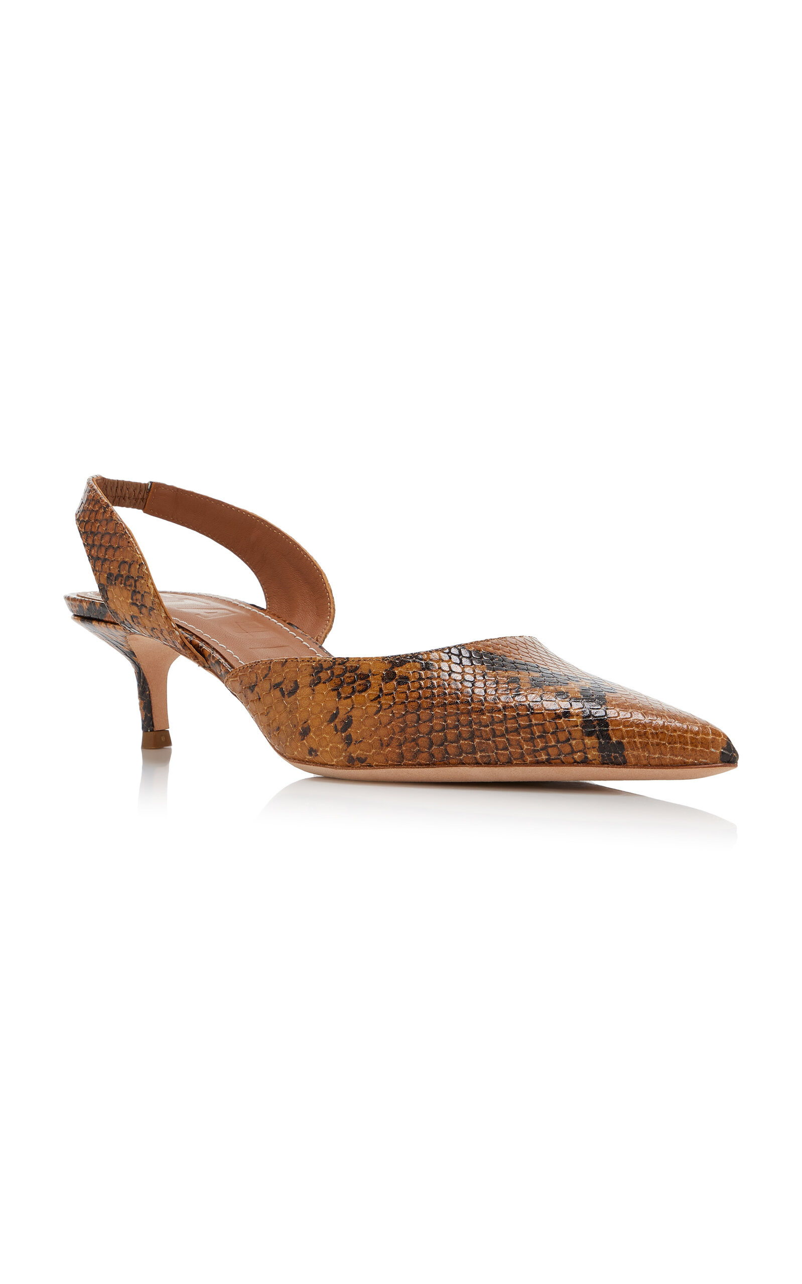 Sebastian Snake-Effect Leather Slingback Pumps animal - 4