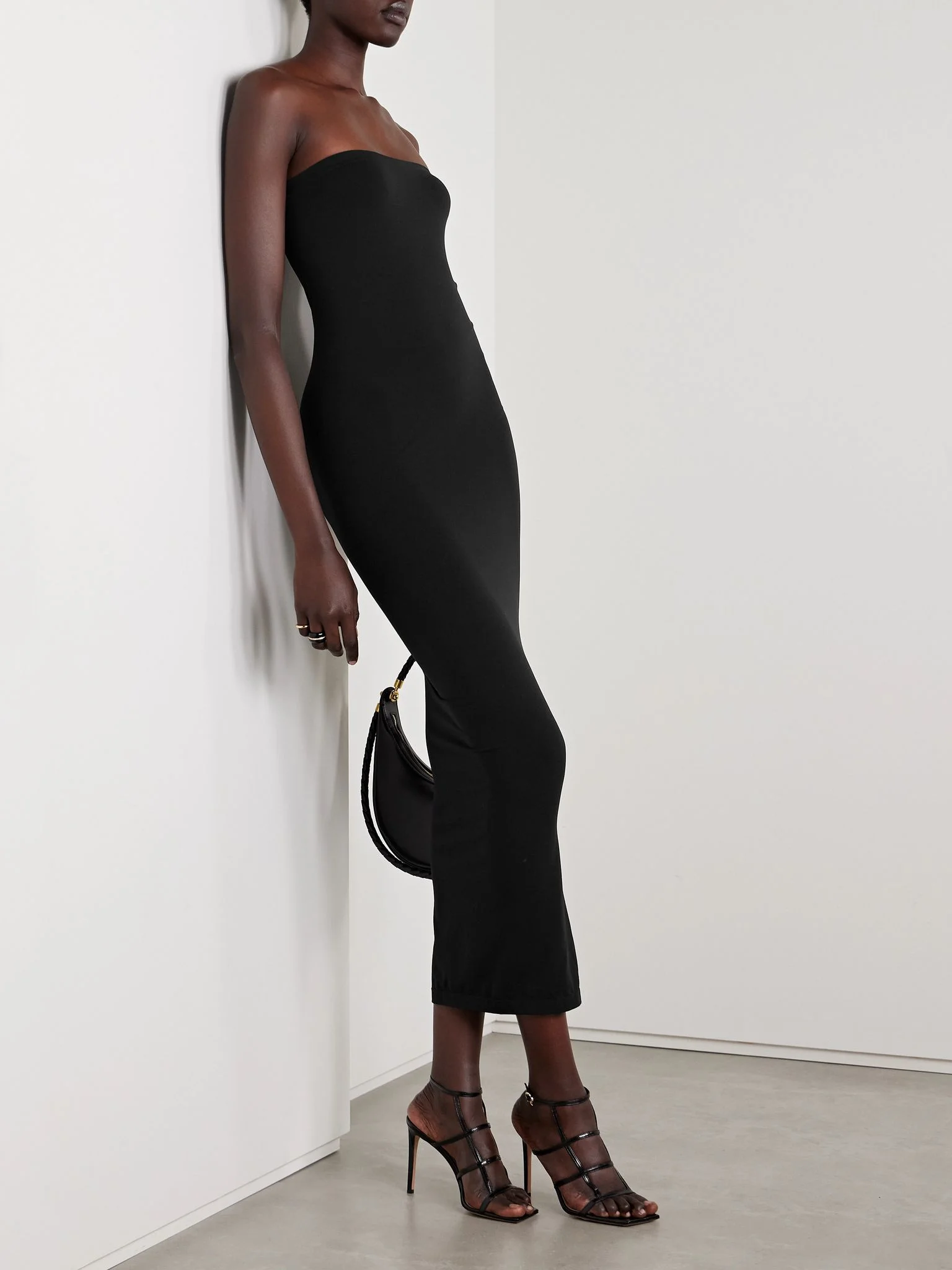 wolford fatal dress blue Anais Maxi Dress M / silver-night