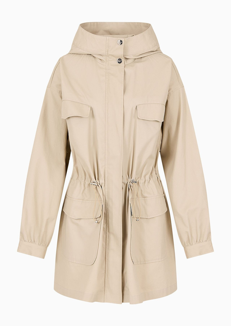 Pima cotton gabardine field jacket with pockets 1