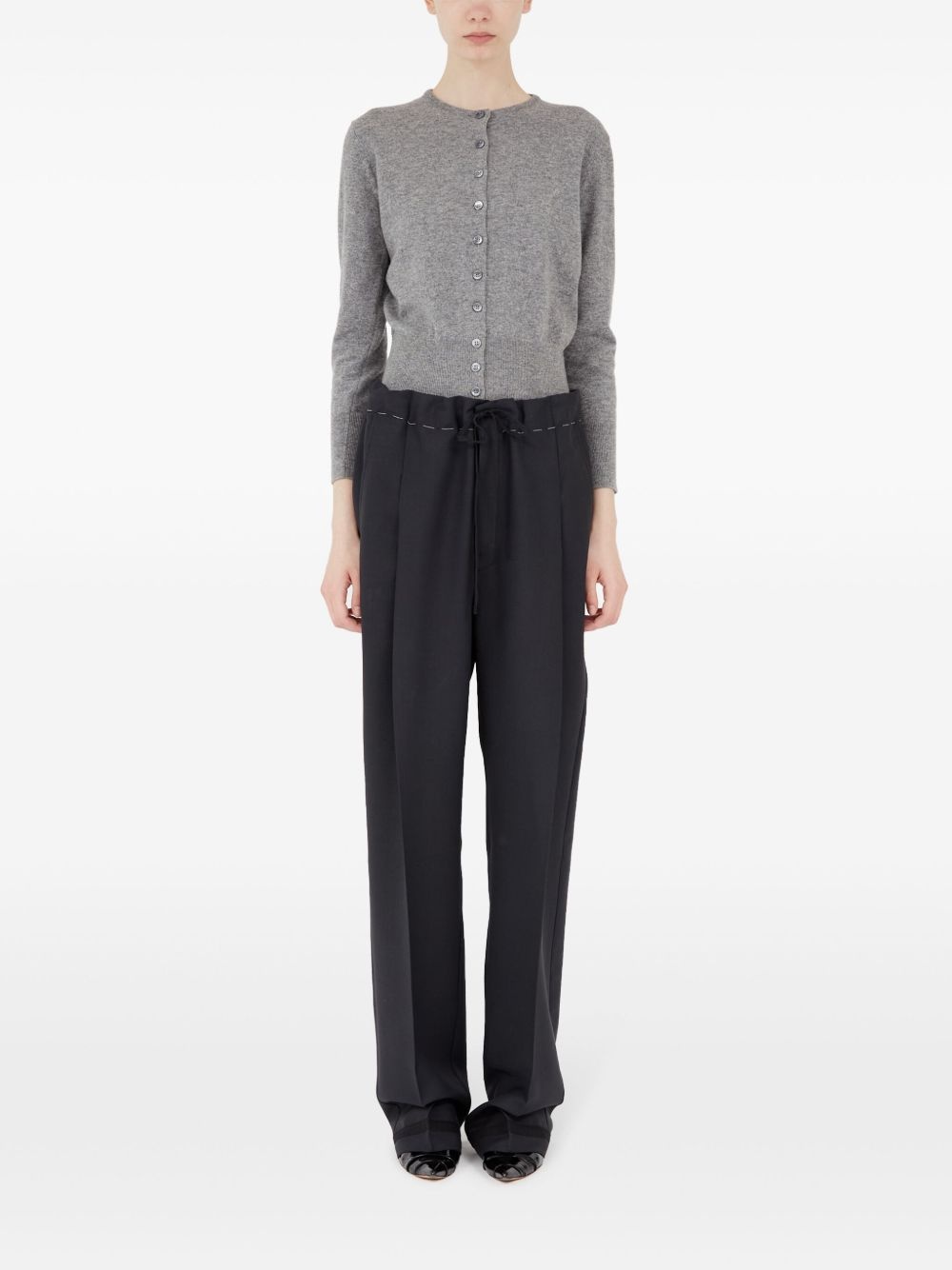 drawstring pressed crease trousers - 2
