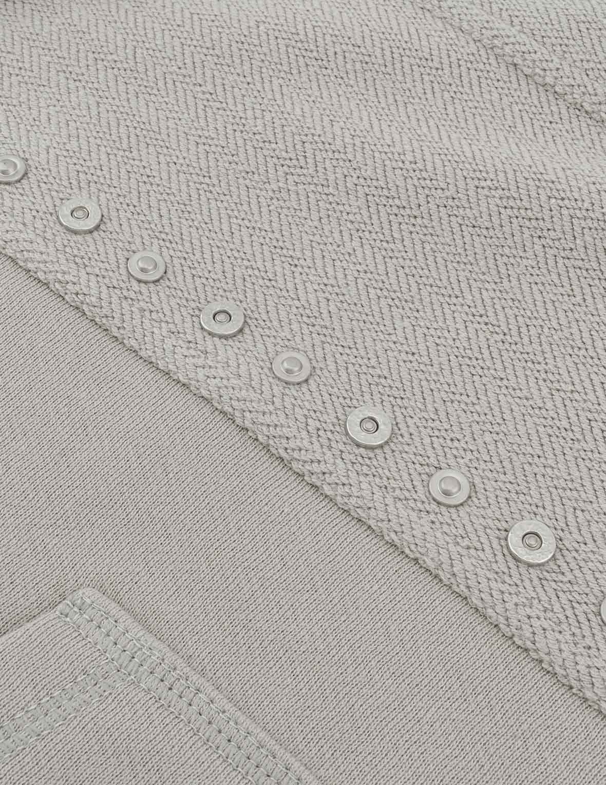 Seagull Embroidery and Fabric Blocking Relax Fit Hoodie - 8