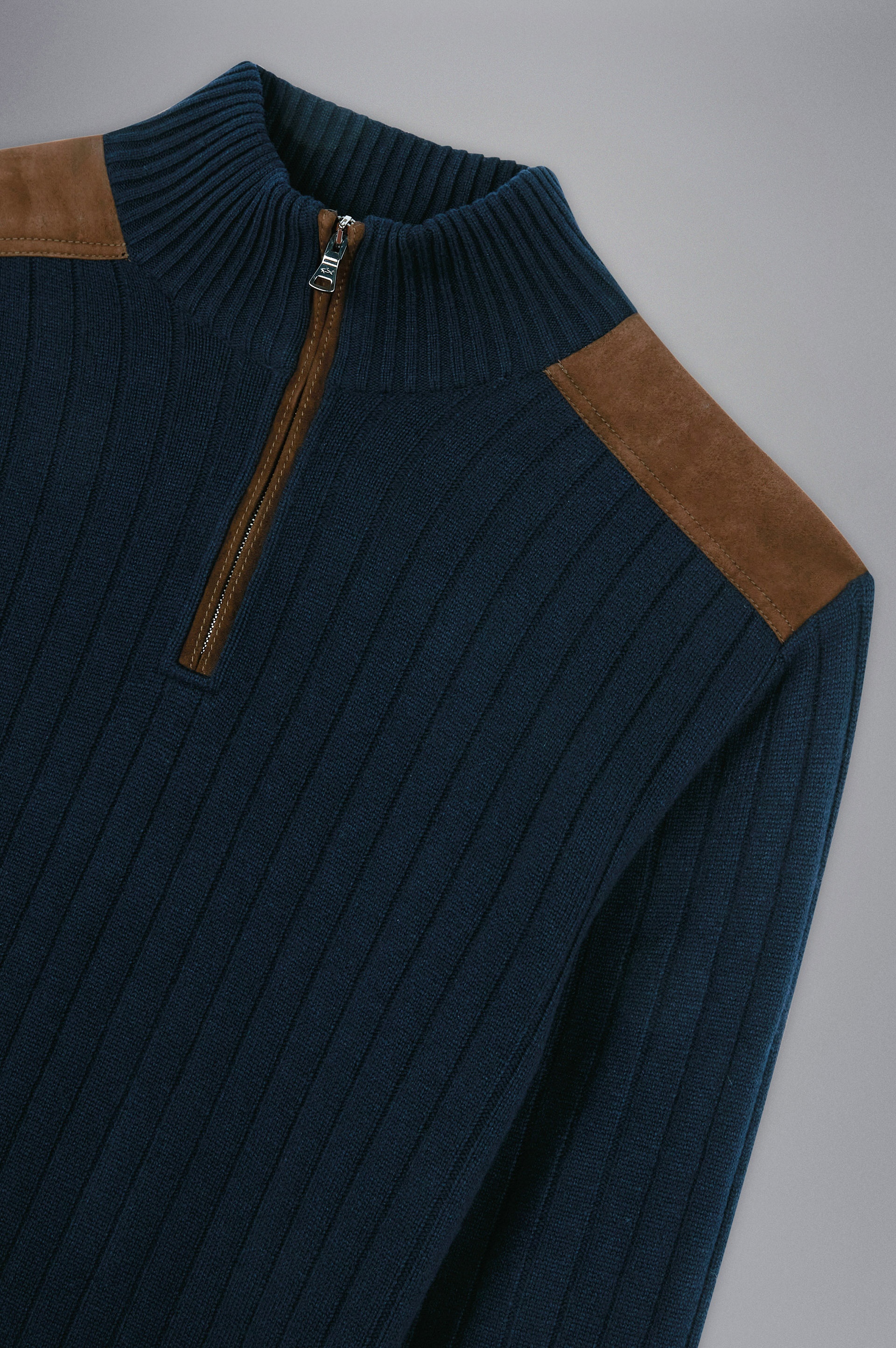 WOOL AND CASHMERE SWEATER WITH LEATHER DETAILS - 5