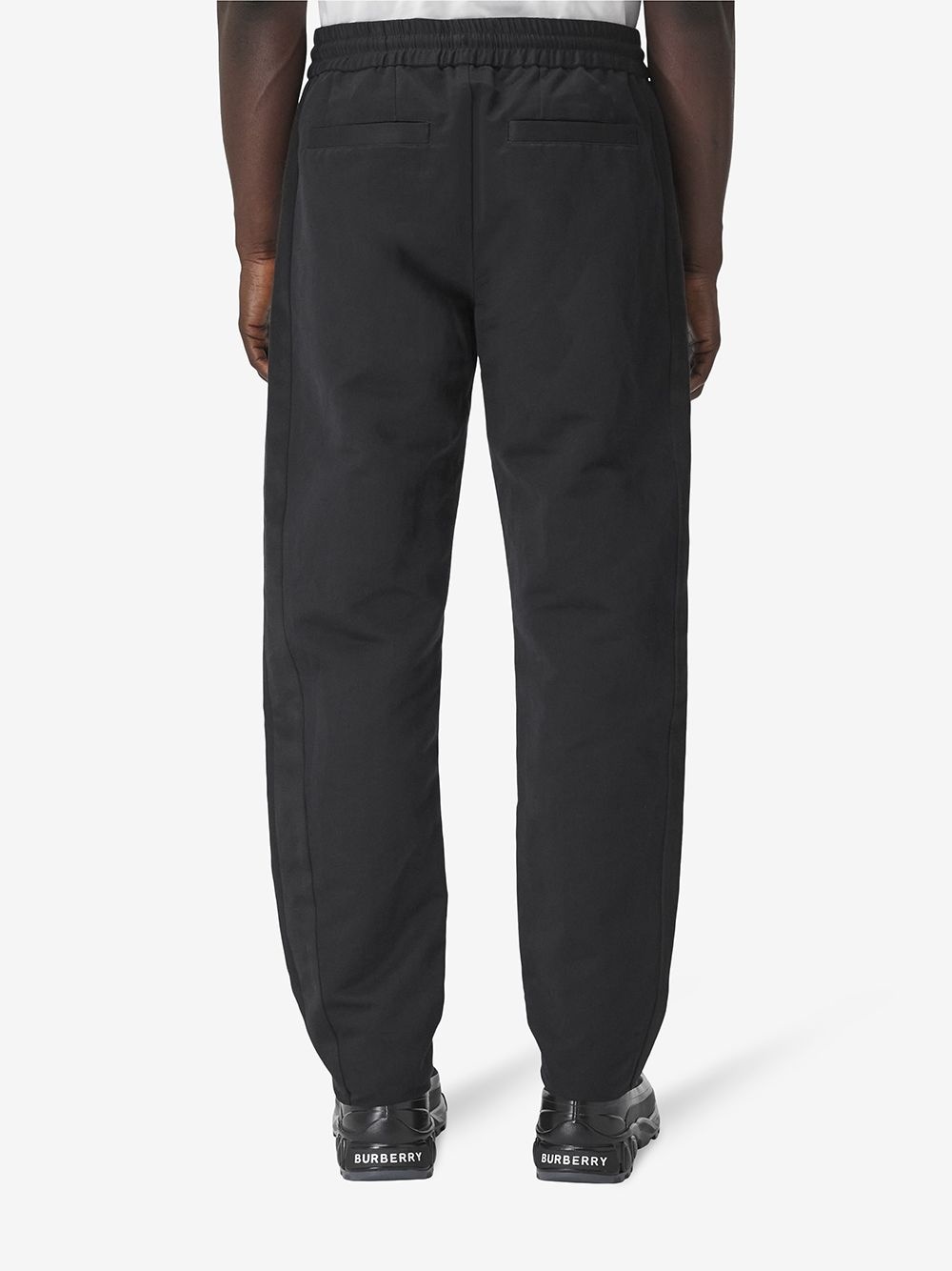 linen-cotton track pants - 4