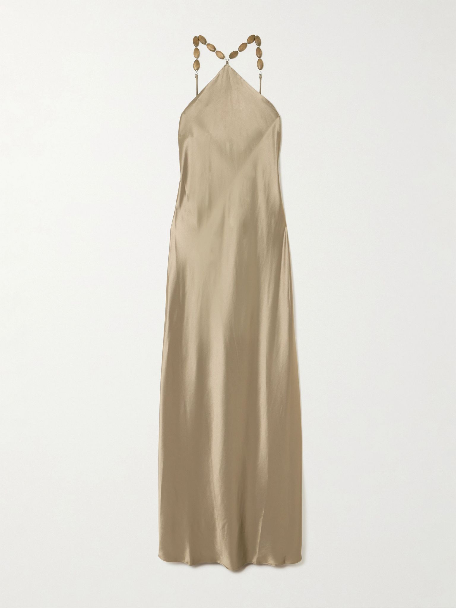 Cadence embellished satin maxi dress Gold - 1