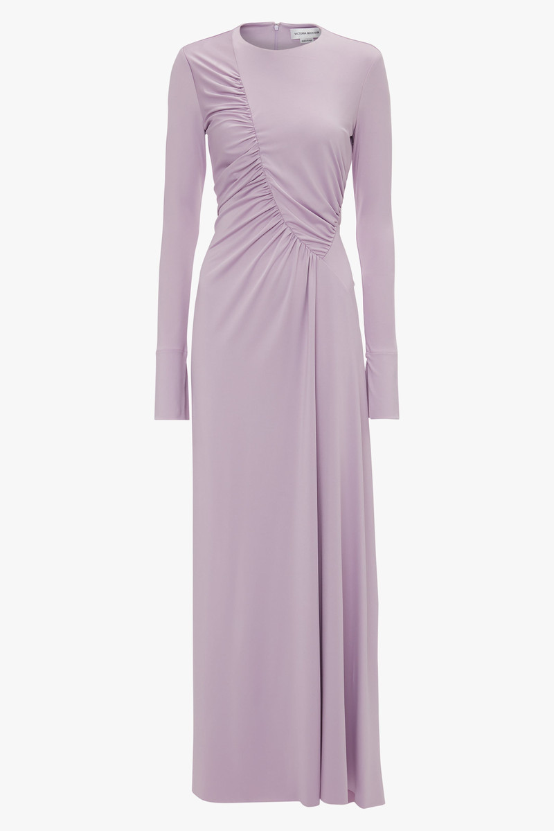 Ruched Detail Floor-Length Gown In Petunia 1
