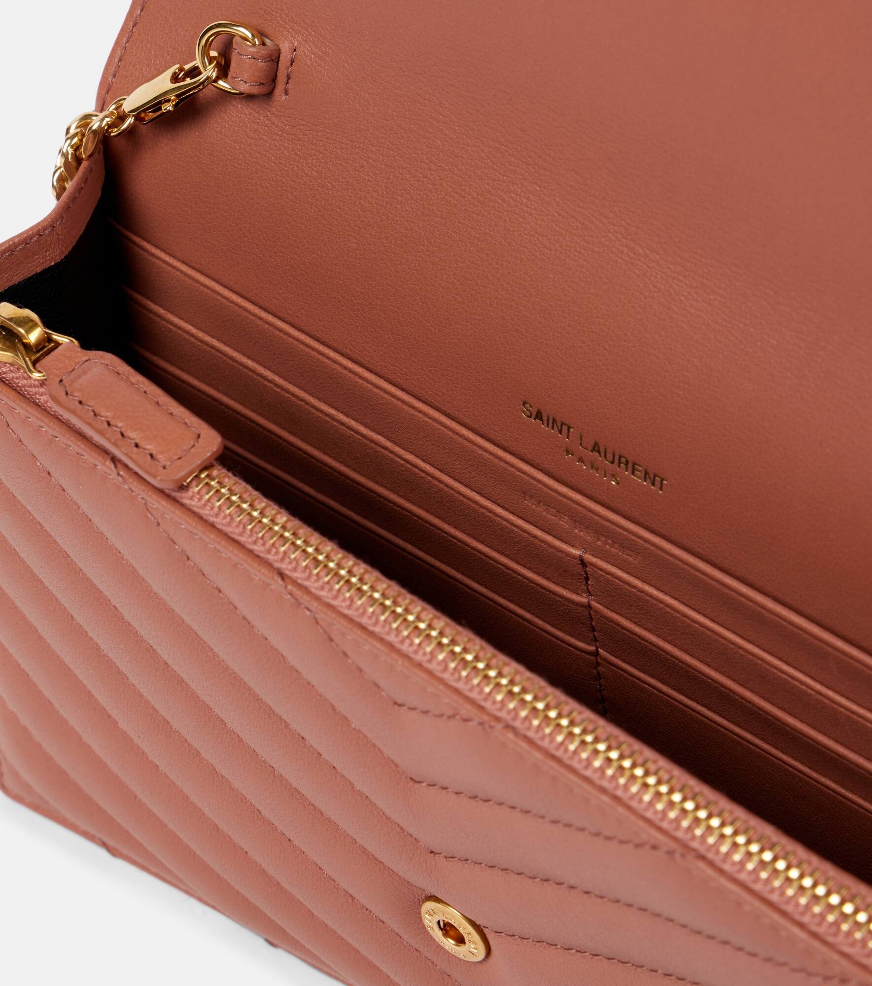 Cassandre matelassé leather wallet on chain - 3