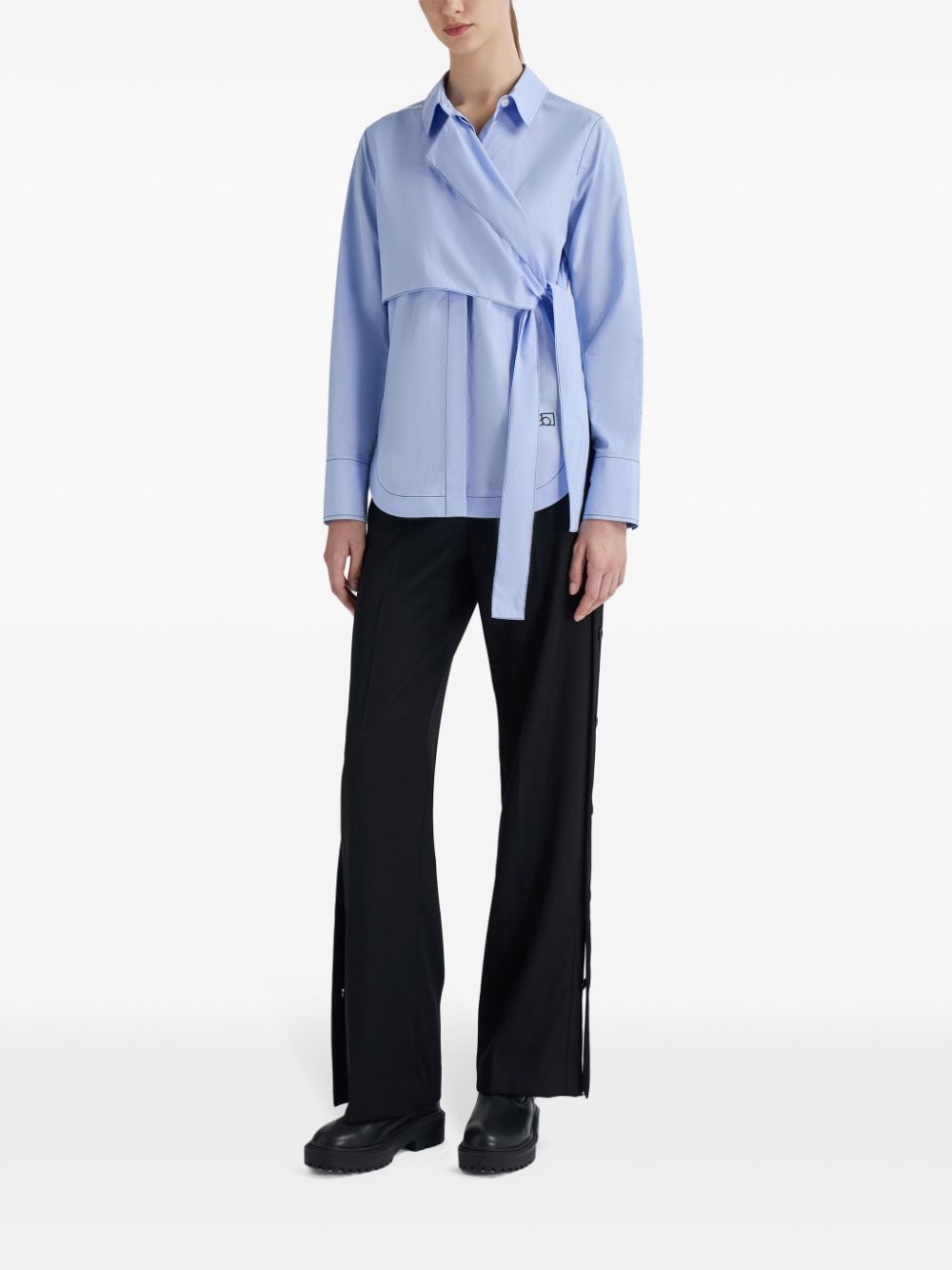 Side wrap cotton shirt - 2