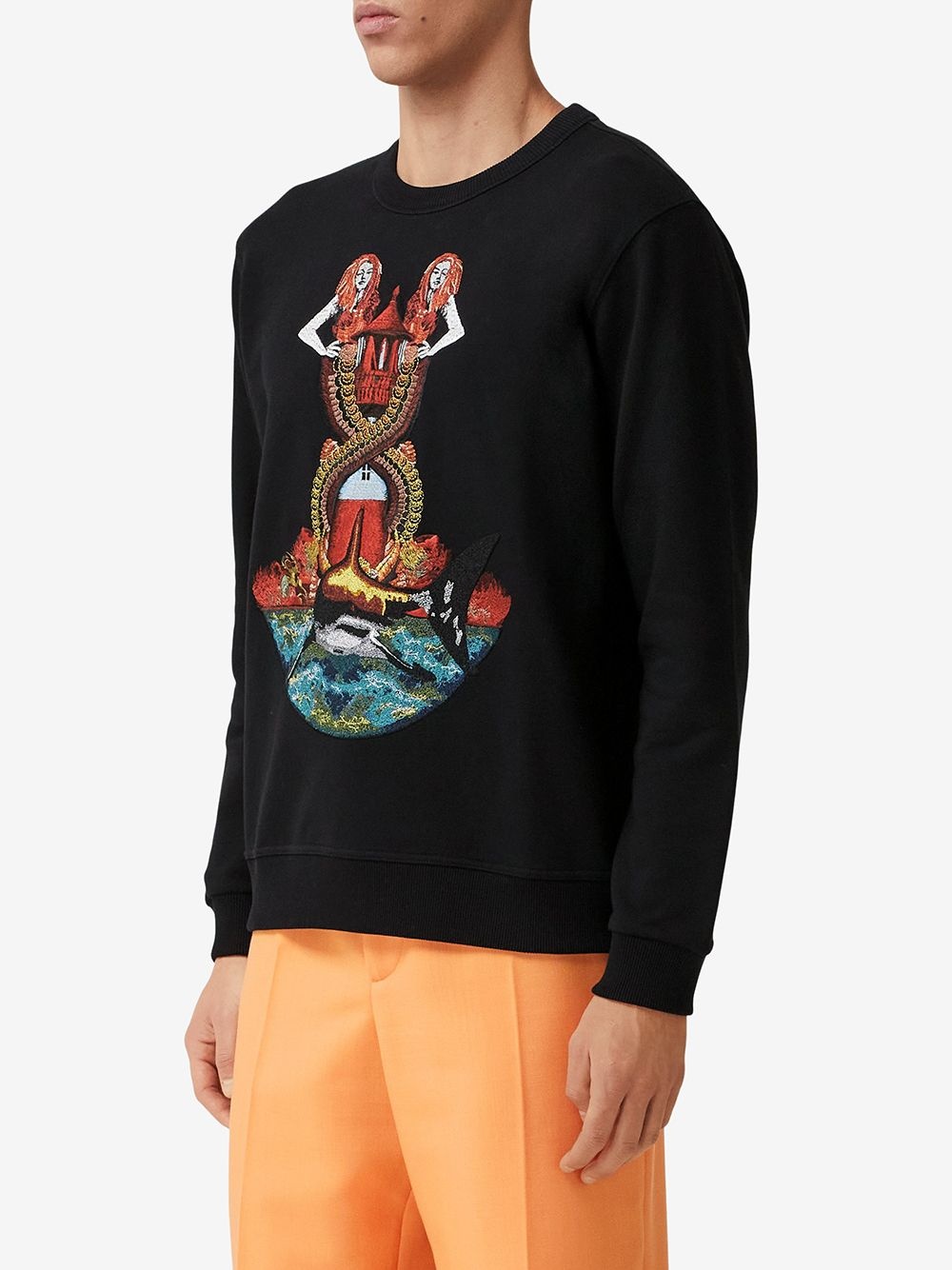 mermaid-print sweatshirt - 3