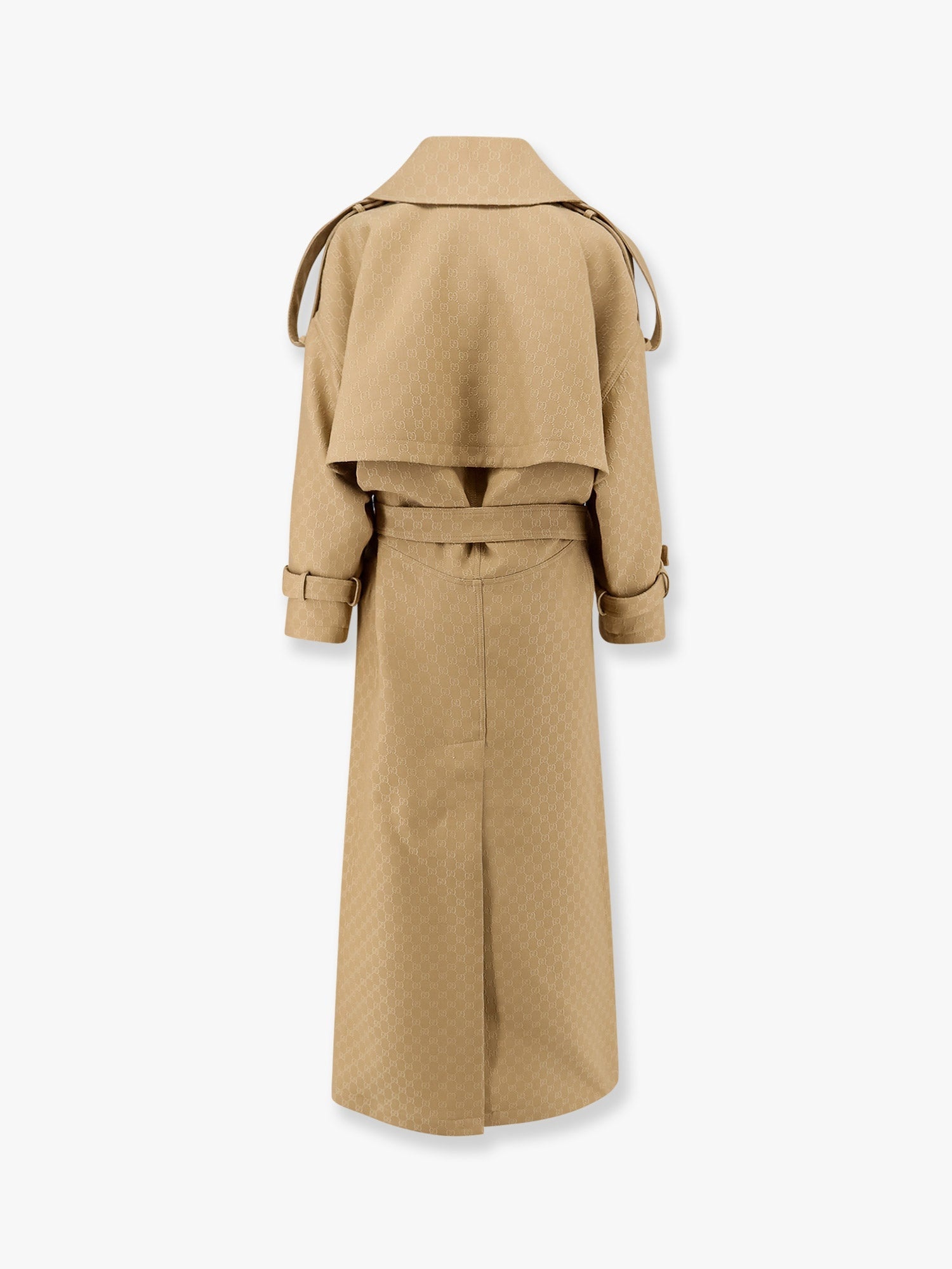 コート GUCCI Wool and silk crepe coat with all-over GG motif GUCCI Gucci Wool And Silk Crepe Coat With All-Over Gg Motif