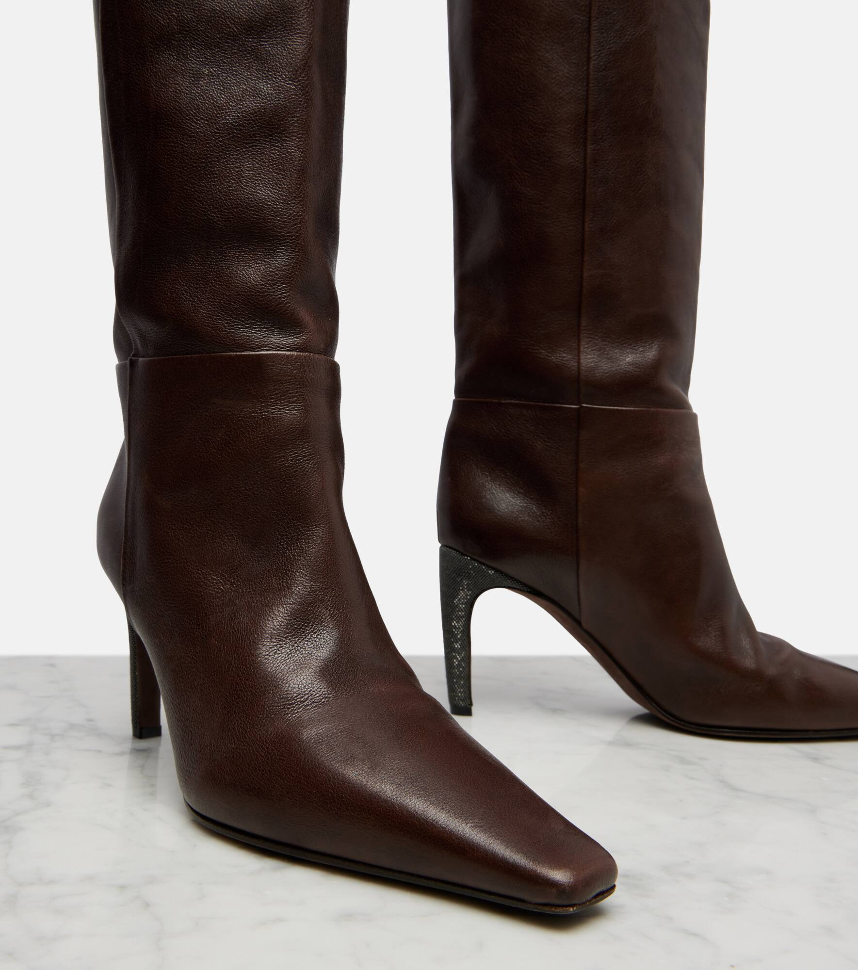 Monili leather knee-high boots - 5