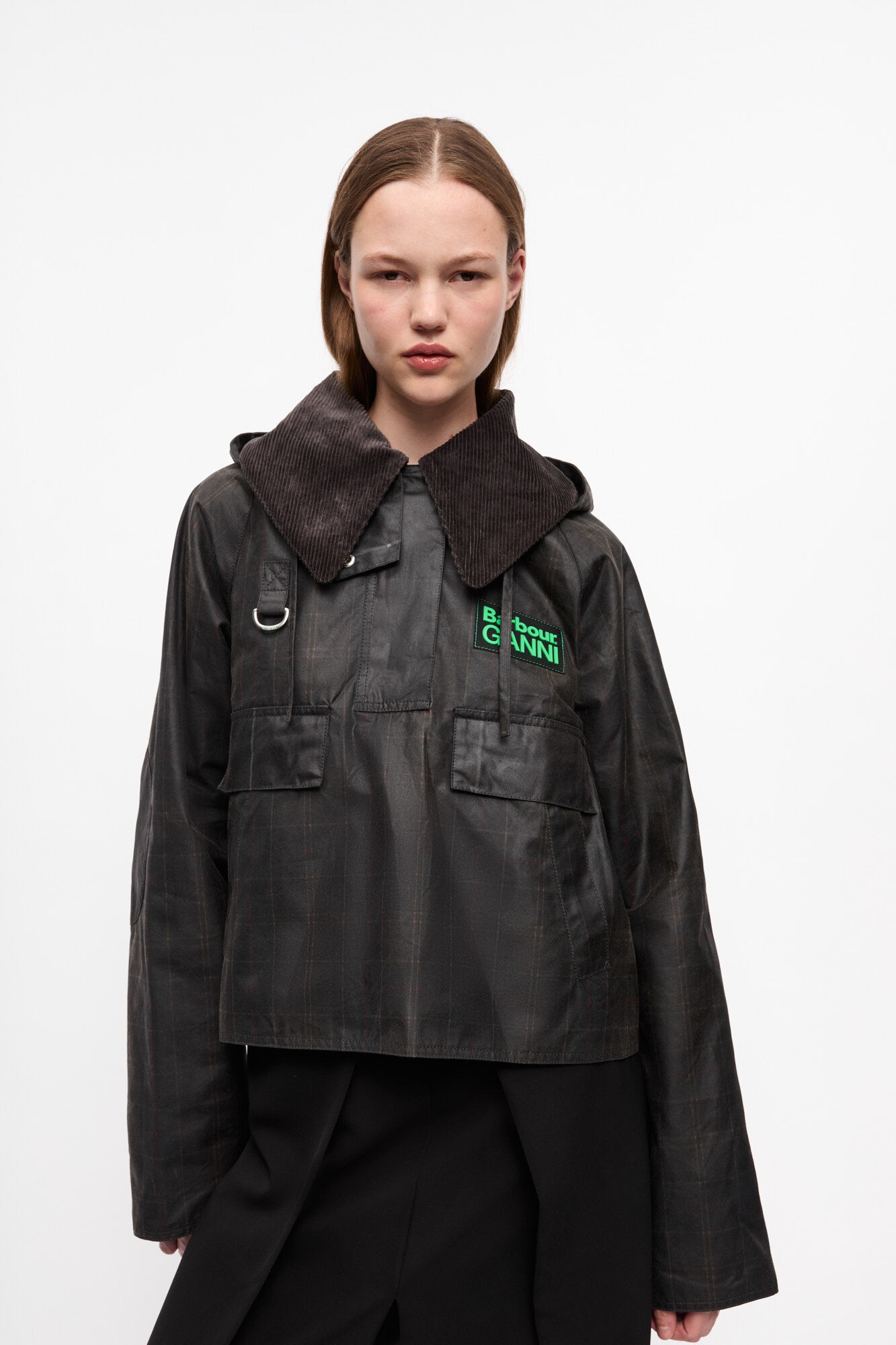 GANNI X BARBOUR TARTAN WAXED ANORAK - 2