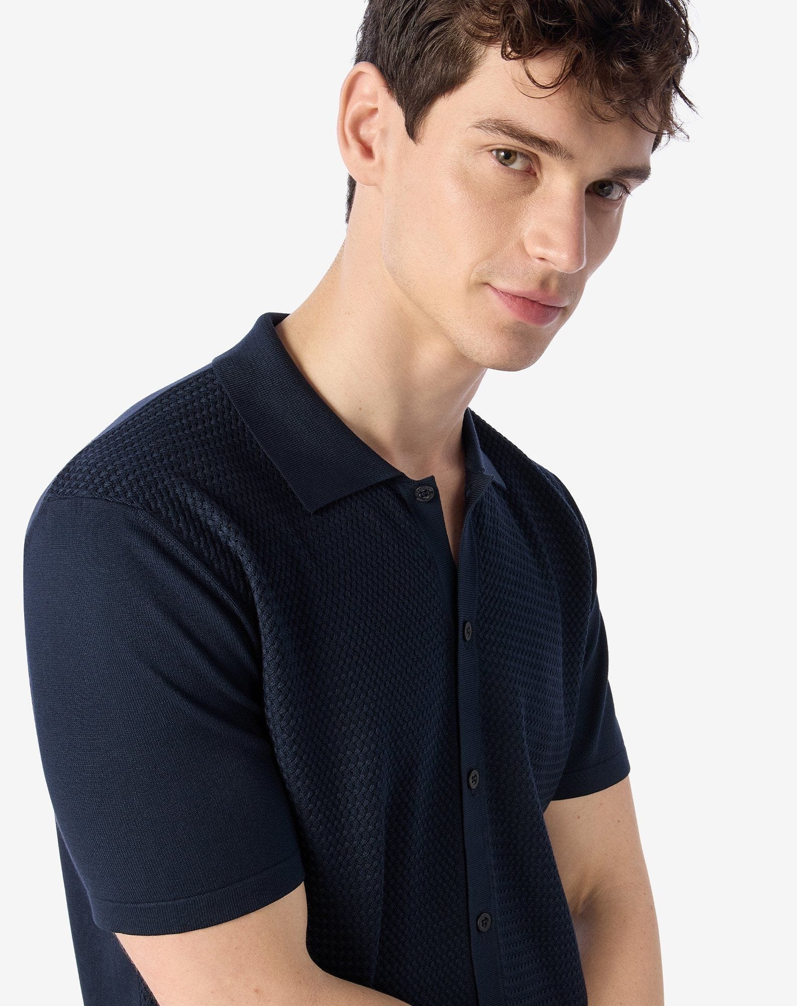 Navy blue knit shirt - 4